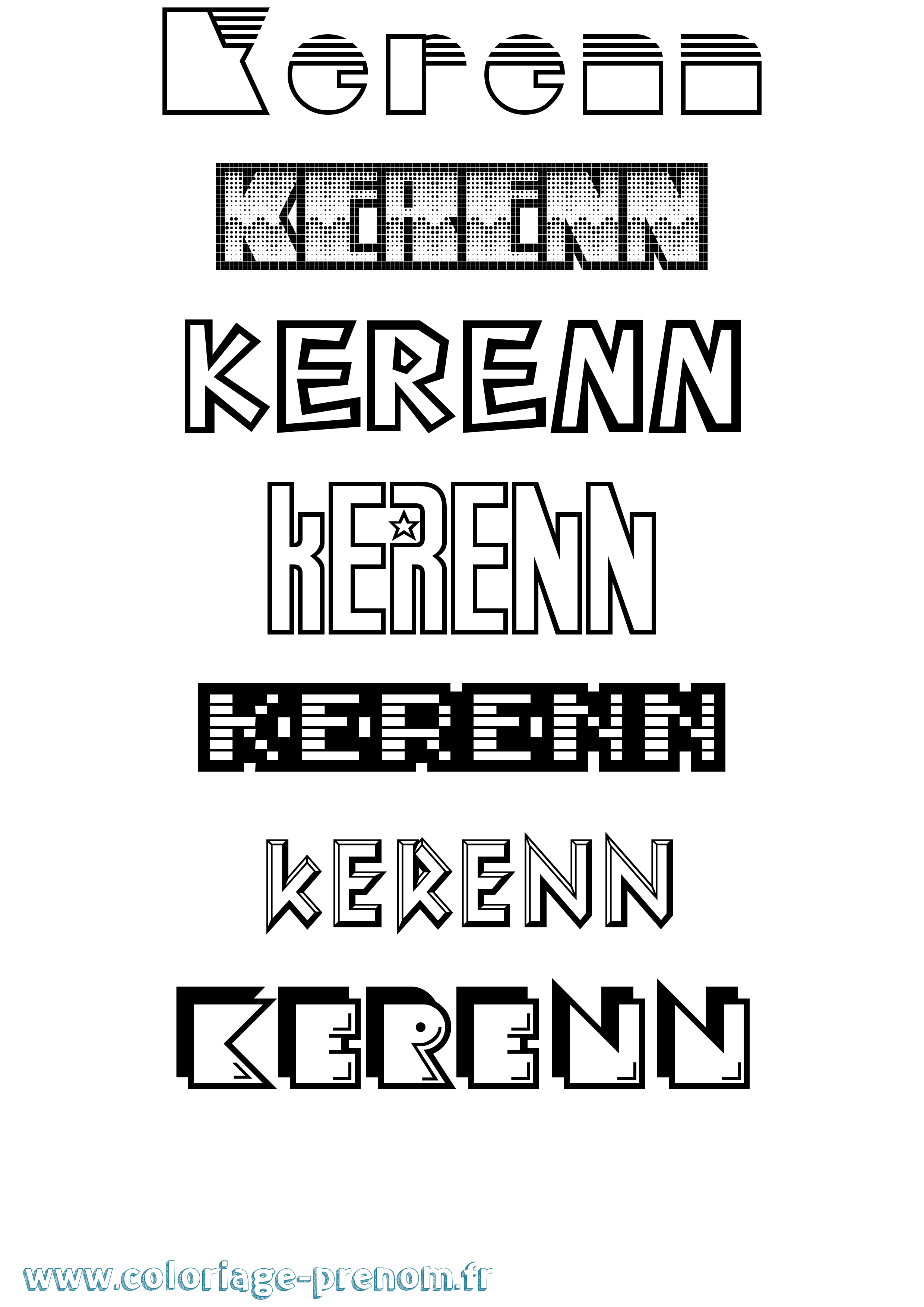 Coloriage Kerenn Jeux Vidéos Coloriage prénom Kerenn Jeux Vidéos