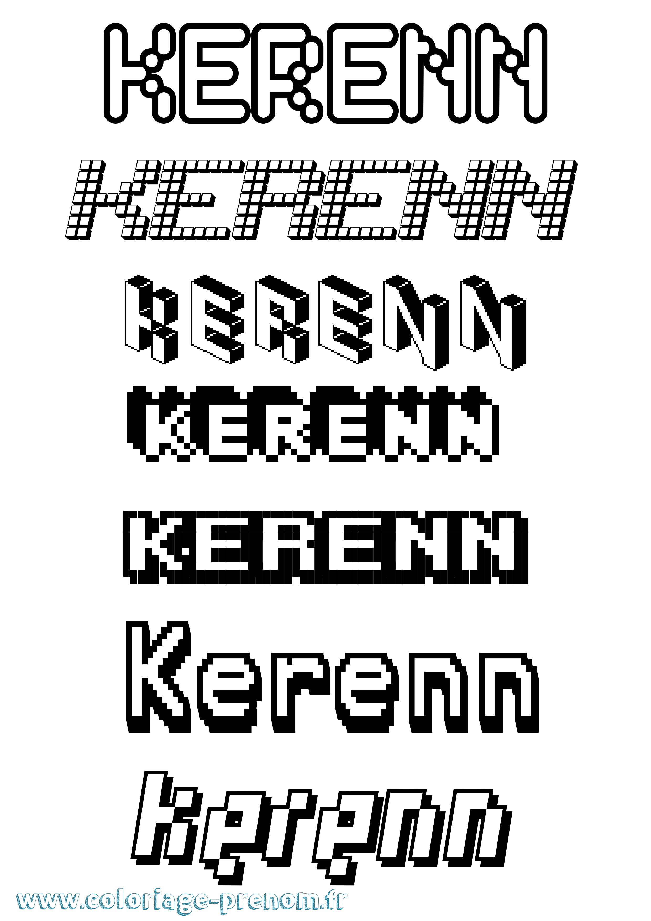 Coloriage Kerenn Pixel Coloriage prénom Kerenn Pixel