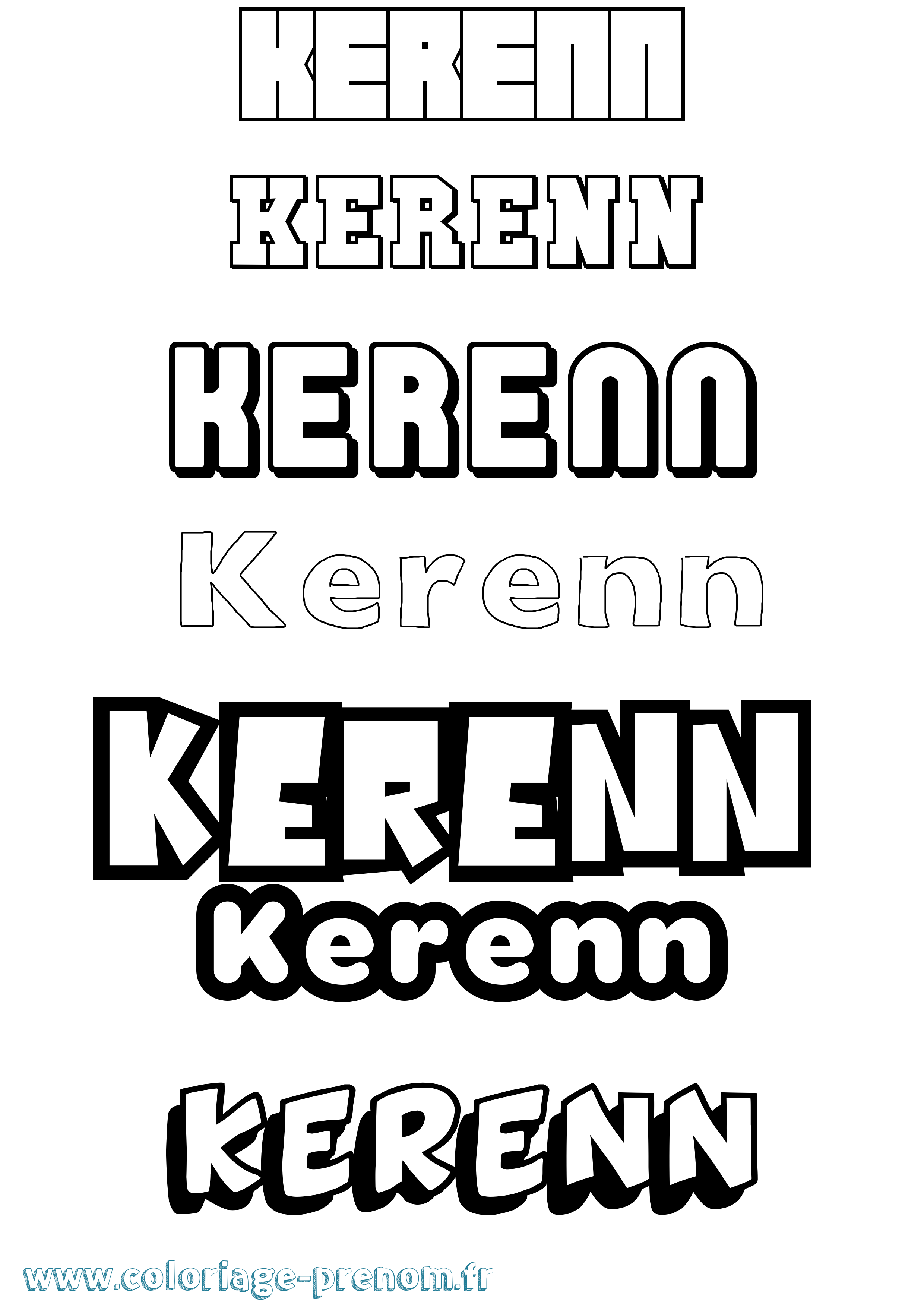 Coloriage Kerenn Simple Coloriage prénom Kerenn Simple