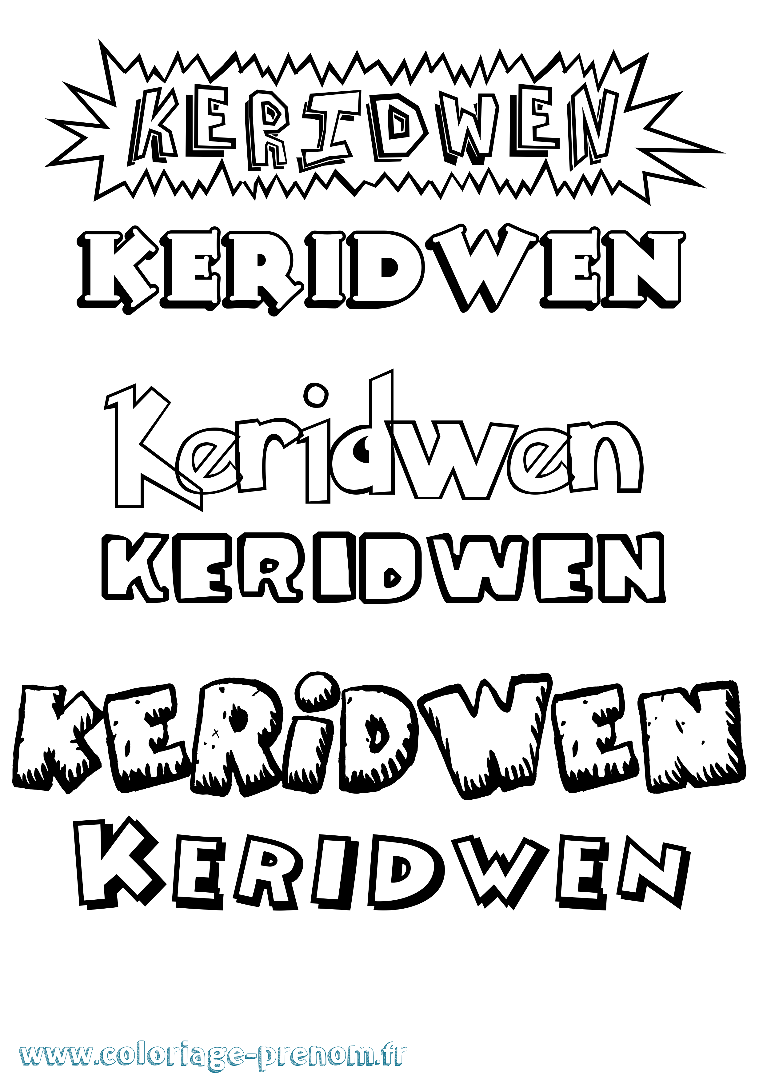 Coloriage Keridwen Dessin Animé Coloriage prénom Keridwen Dessin Animé