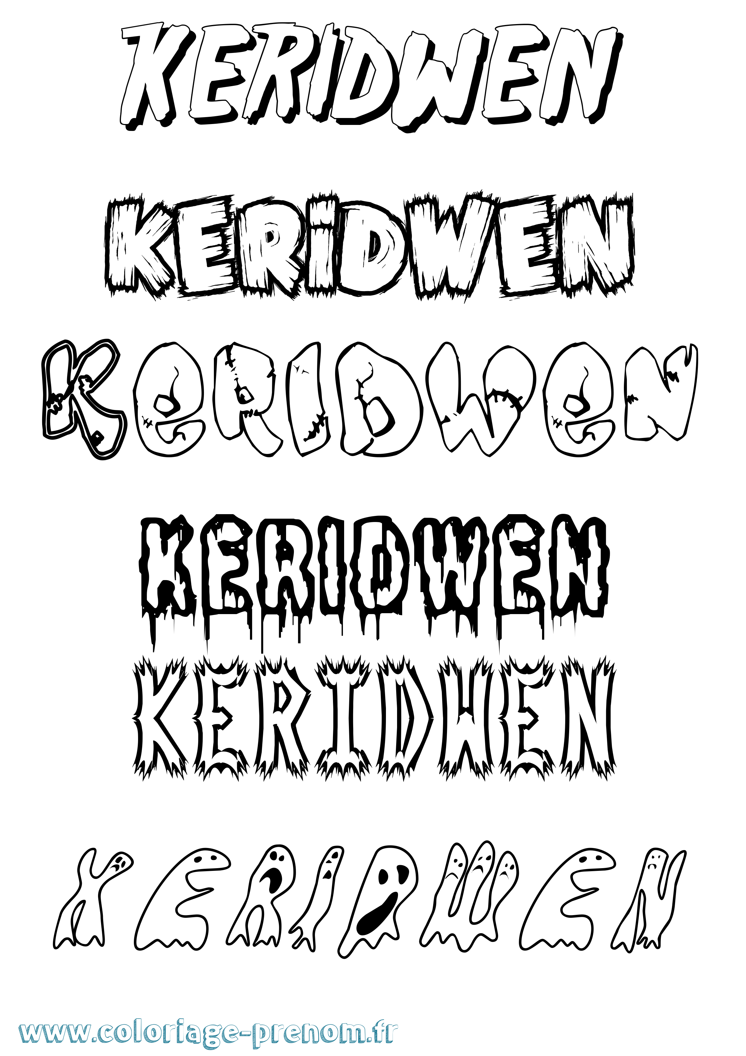 Coloriage Keridwen Frisson Coloriage prénom Keridwen Frisson