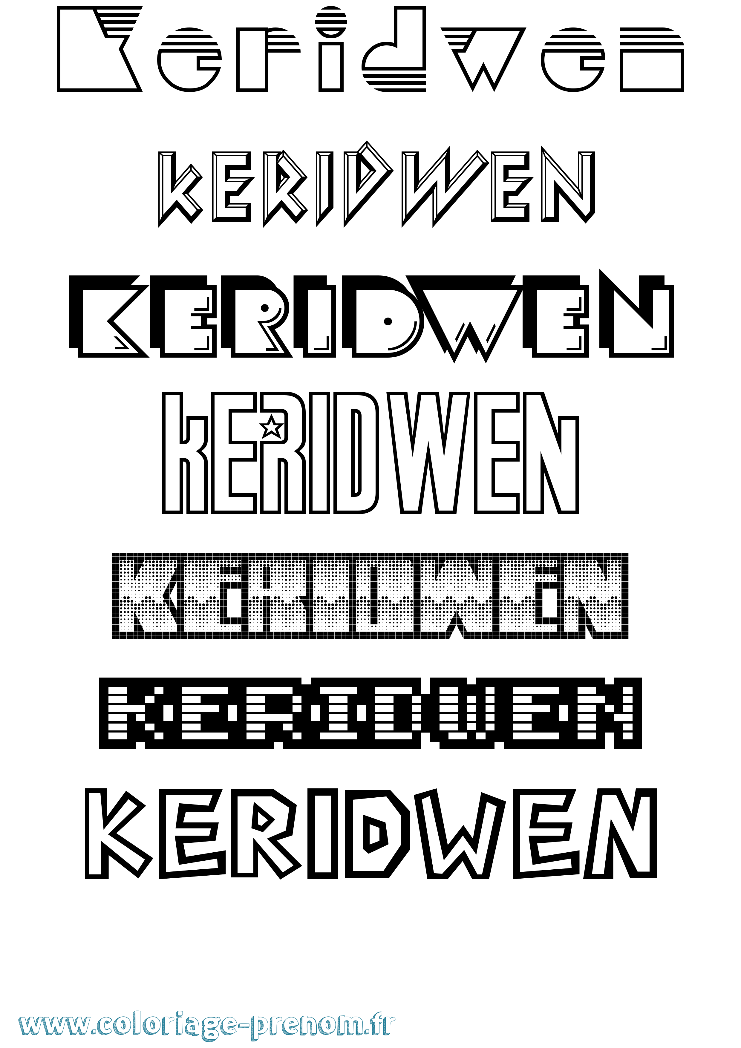 Coloriage Keridwen Jeux Vidéos Coloriage prénom Keridwen Jeux Vidéos