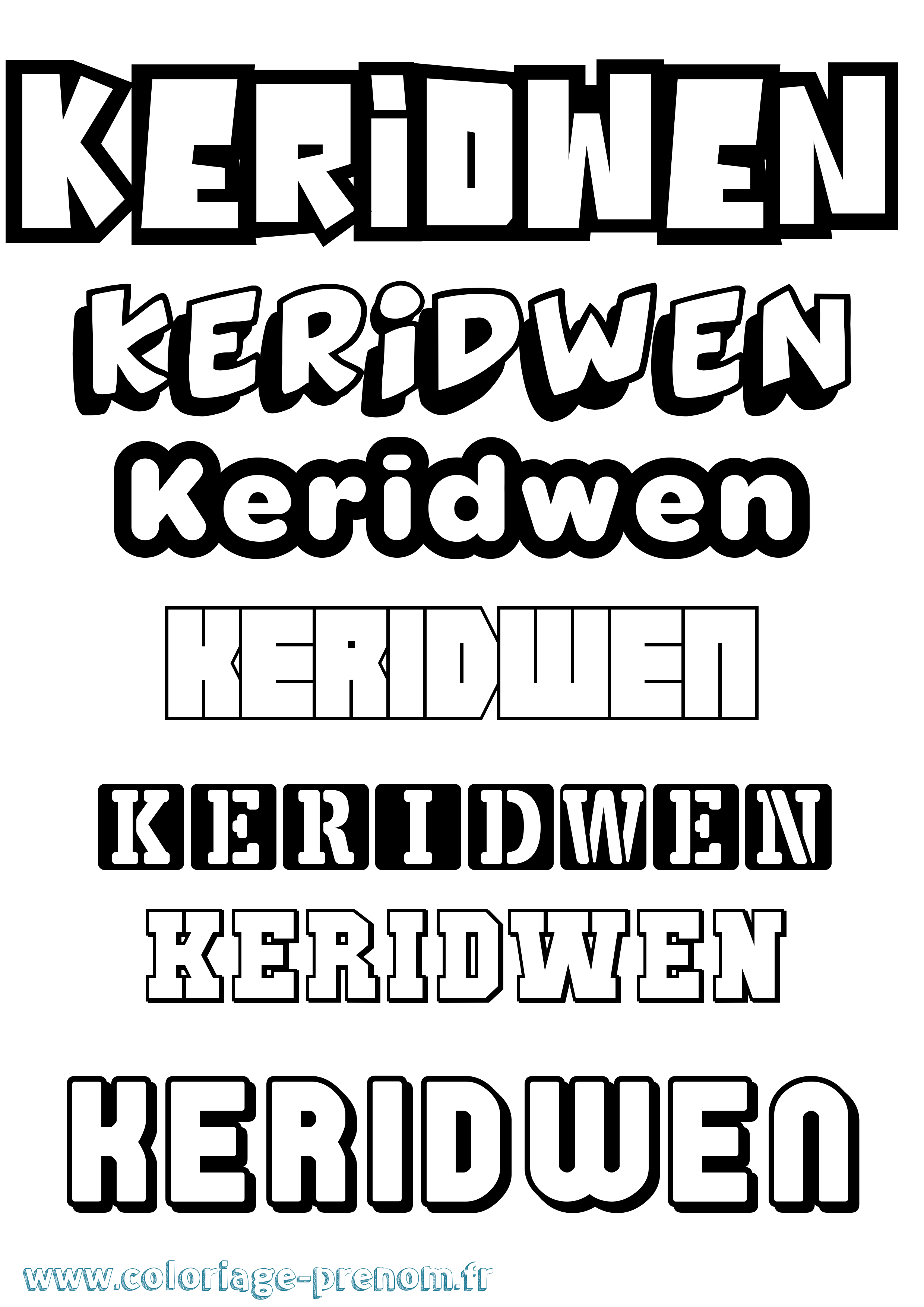 Coloriage Keridwen Simple Coloriage prénom Keridwen Simple