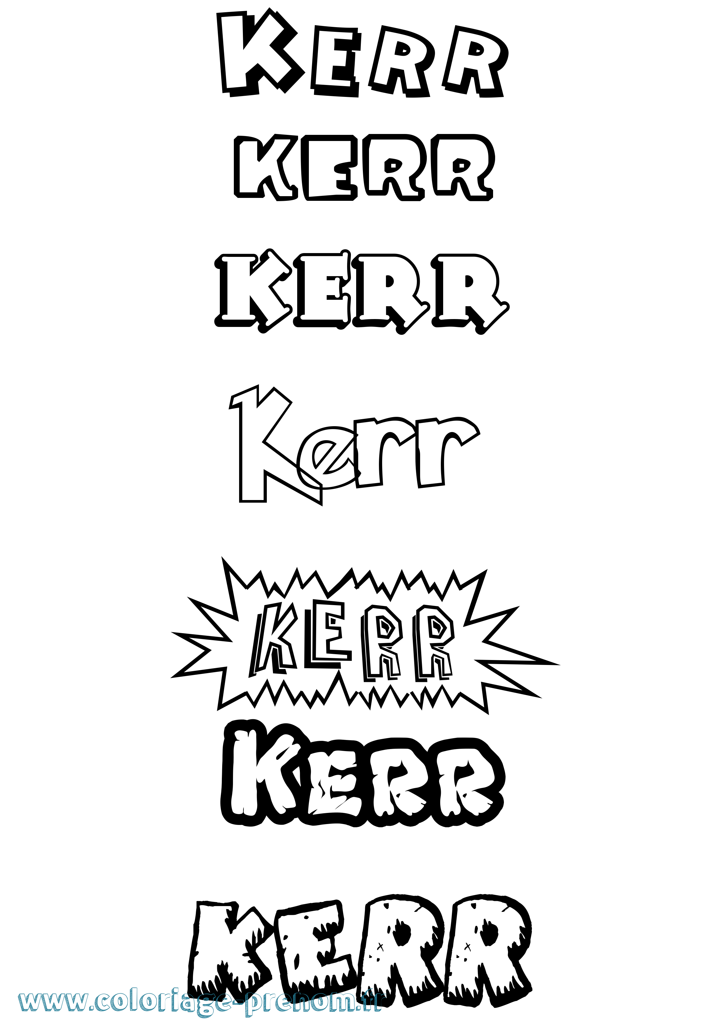 Coloriage Kerr Dessin Animé Coloriage prénom Kerr Dessin Animé
