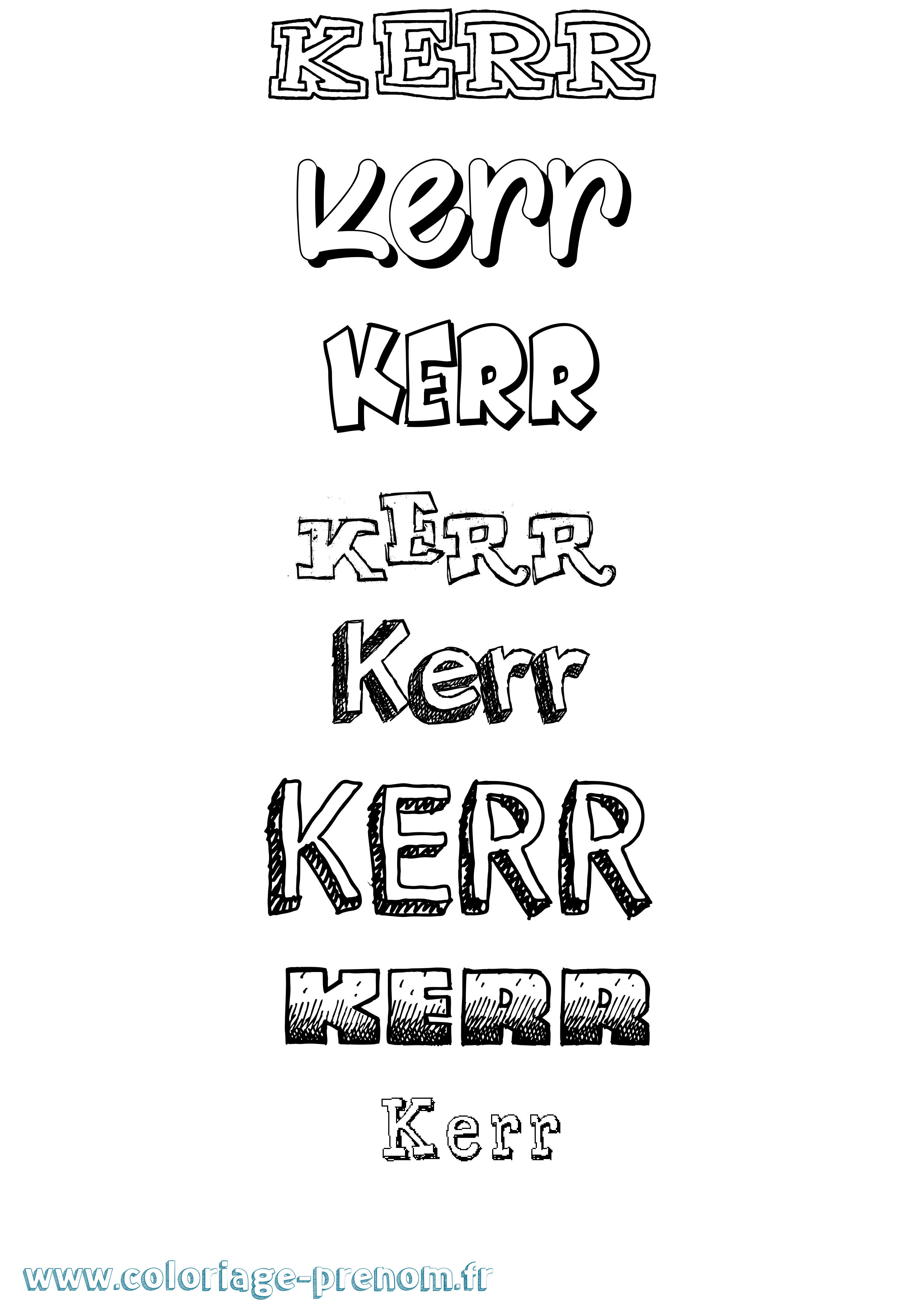 Coloriage Kerr Dessiné Coloriage prénom Kerr Dessiné