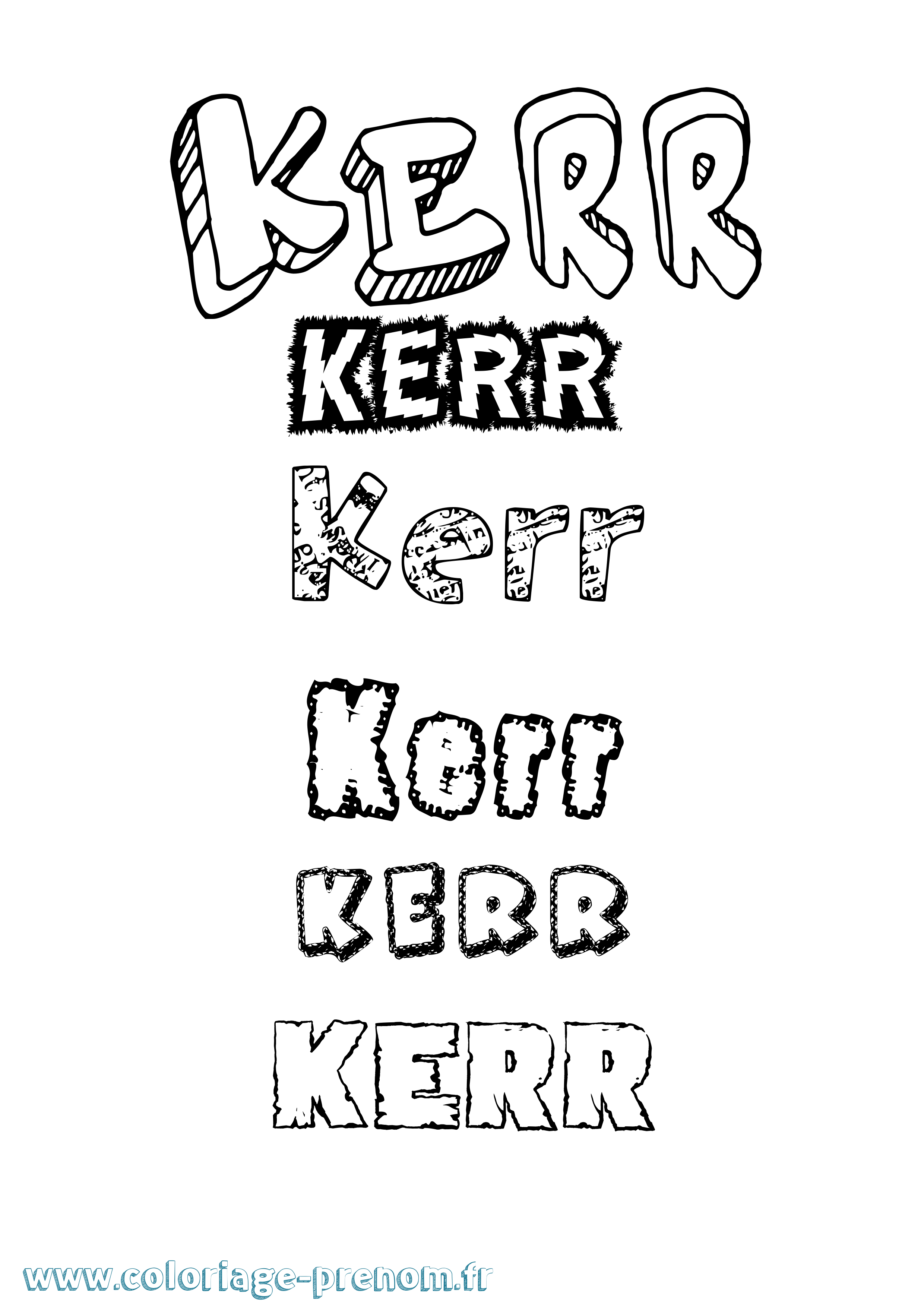 Coloriage Kerr Destructuré Coloriage prénom Kerr Destructuré