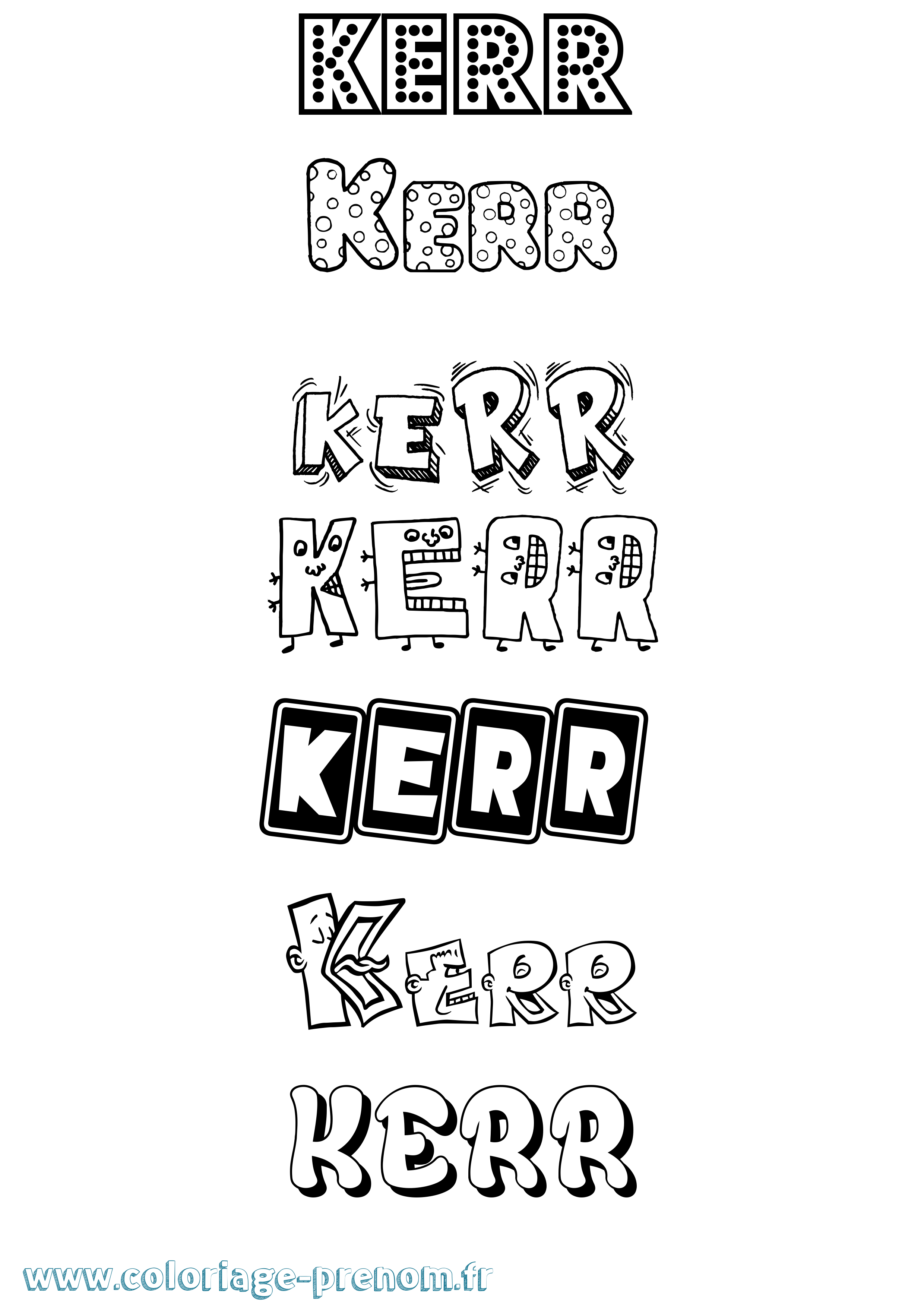 Coloriage Kerr Fun Coloriage prénom Kerr Fun