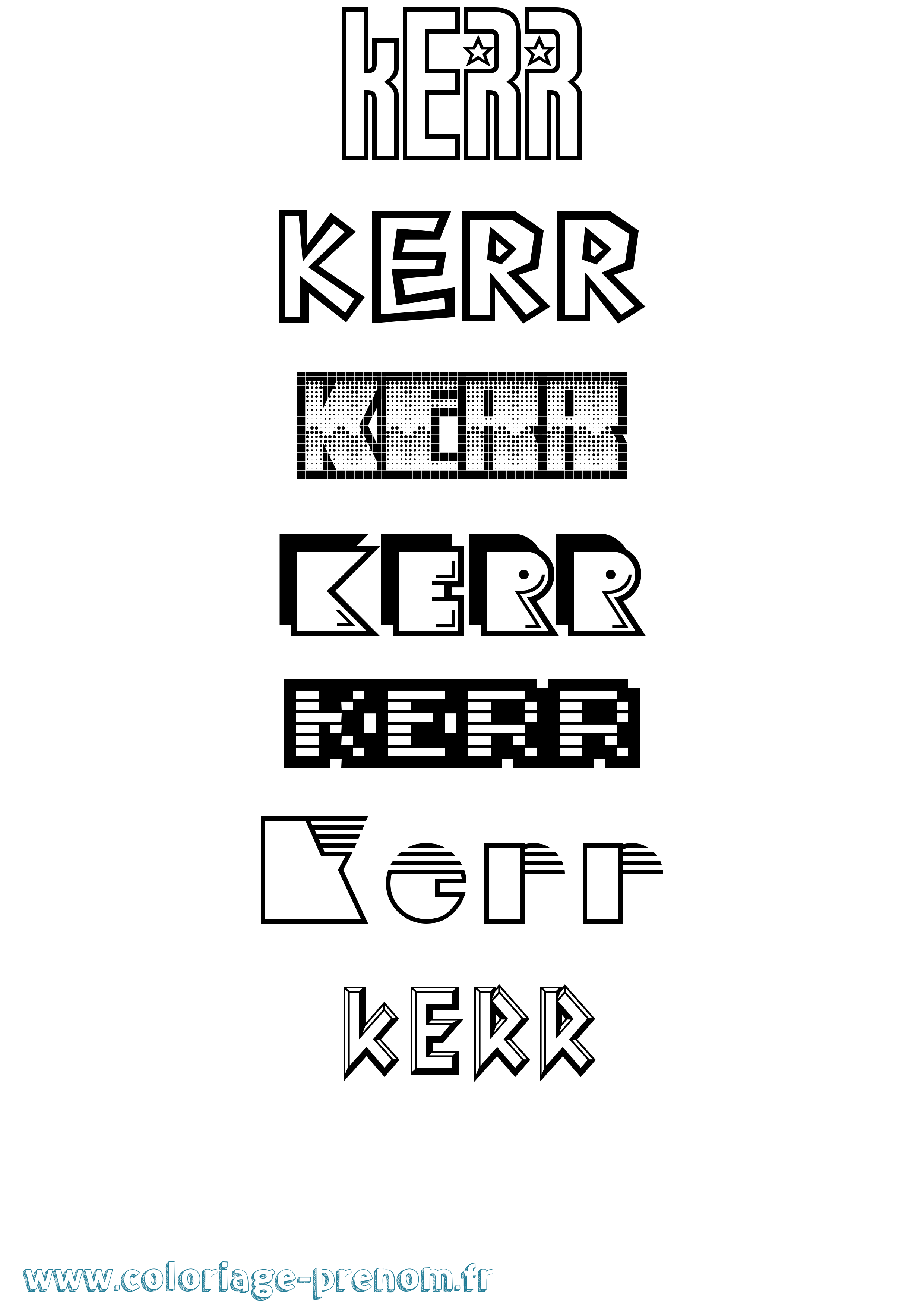 Coloriage Kerr Jeux Vidéos Coloriage prénom Kerr Jeux Vidéos