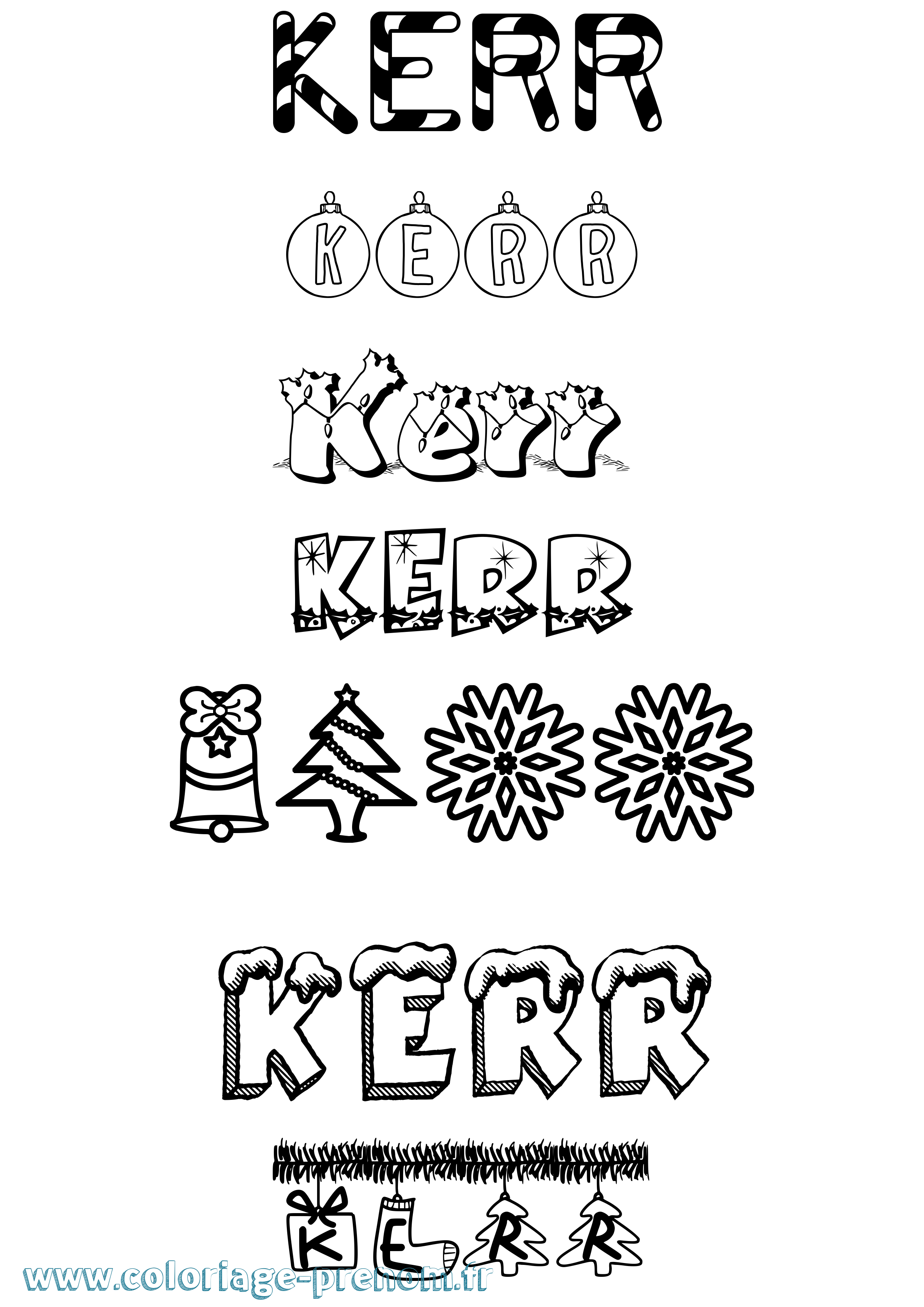 Coloriage Kerr Noël Coloriage prénom Kerr Noël