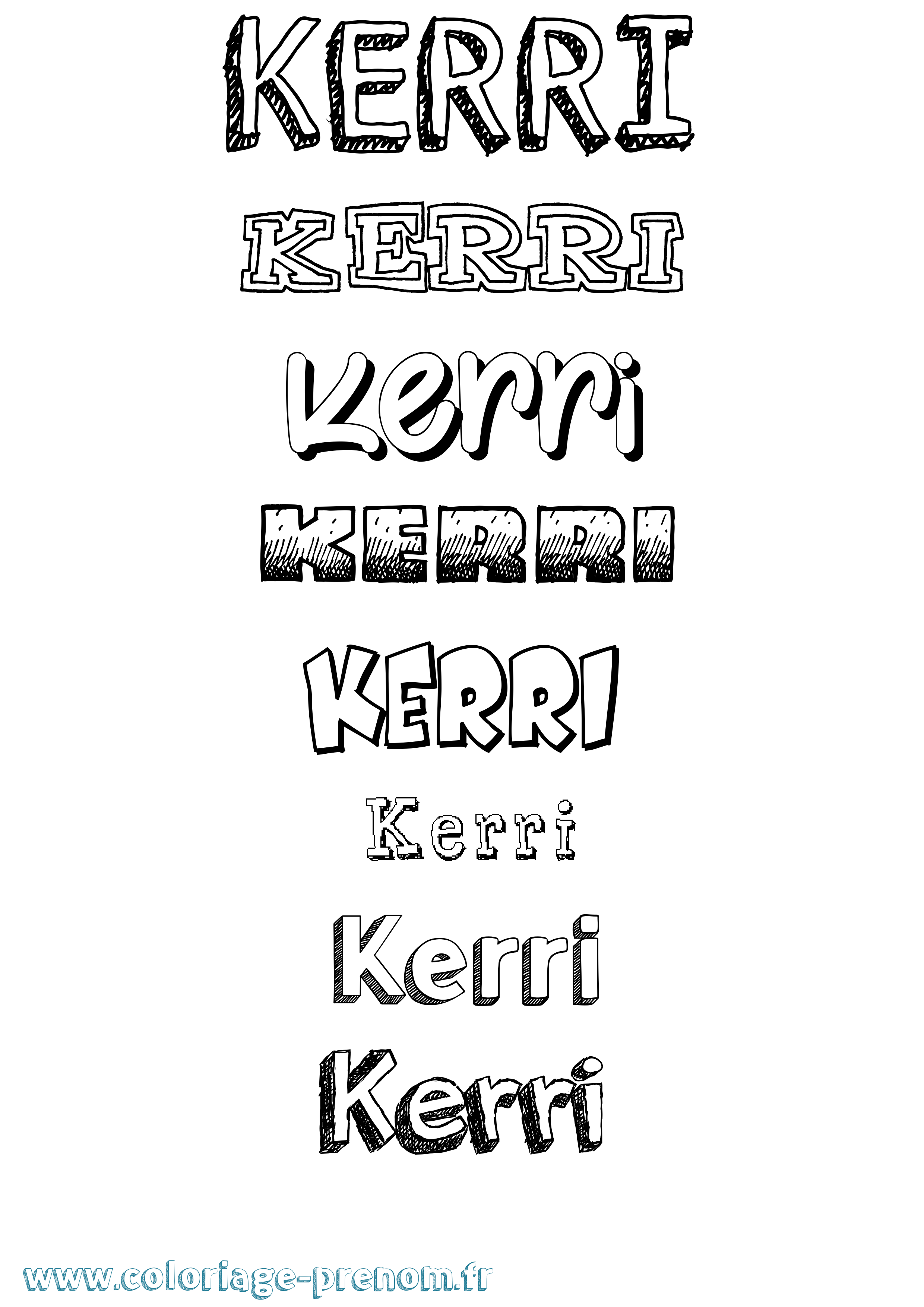 Coloriage Kerri Dessiné Coloriage prénom Kerri Dessiné