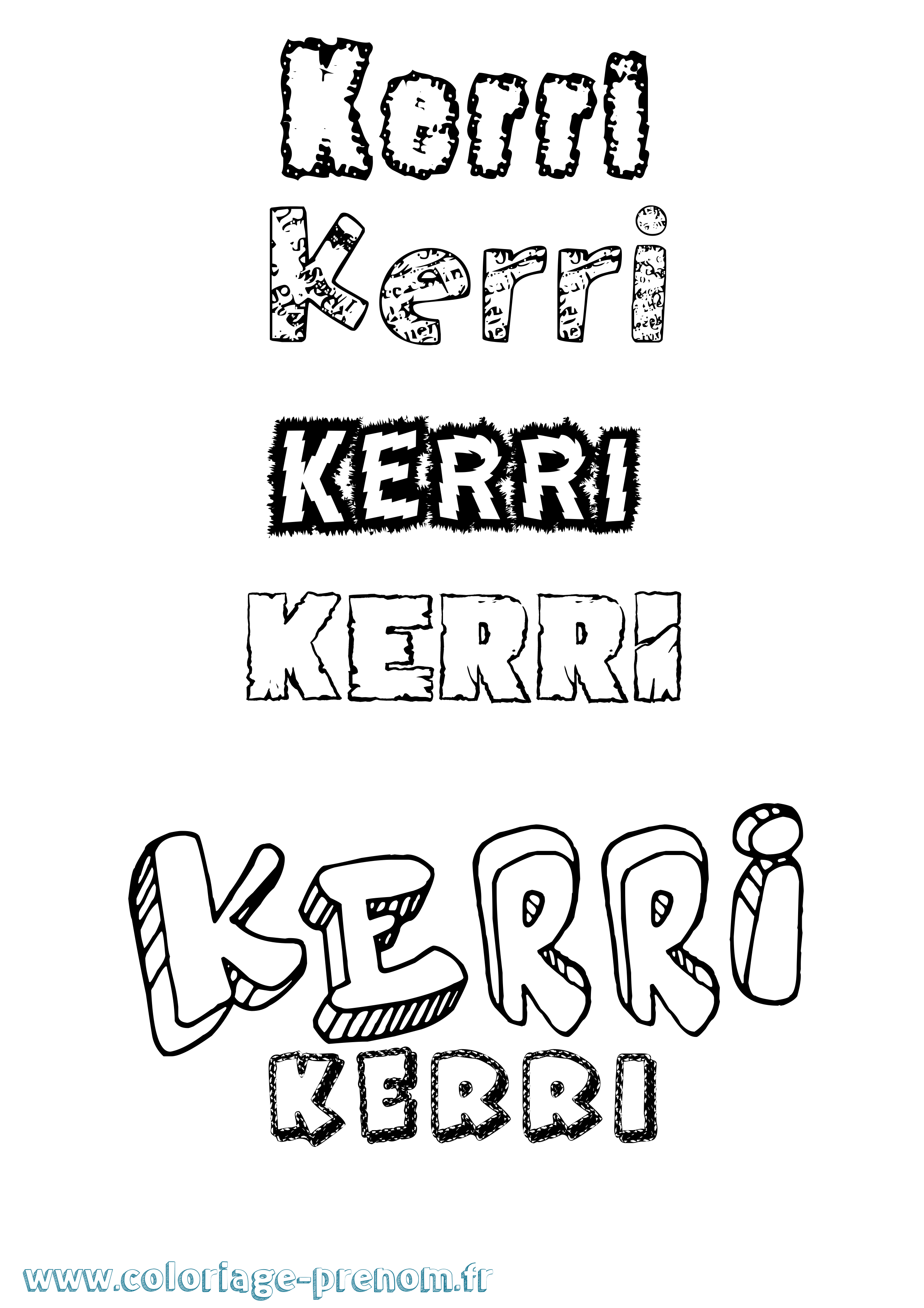 Coloriage Kerri Destructuré Coloriage prénom Kerri Destructuré