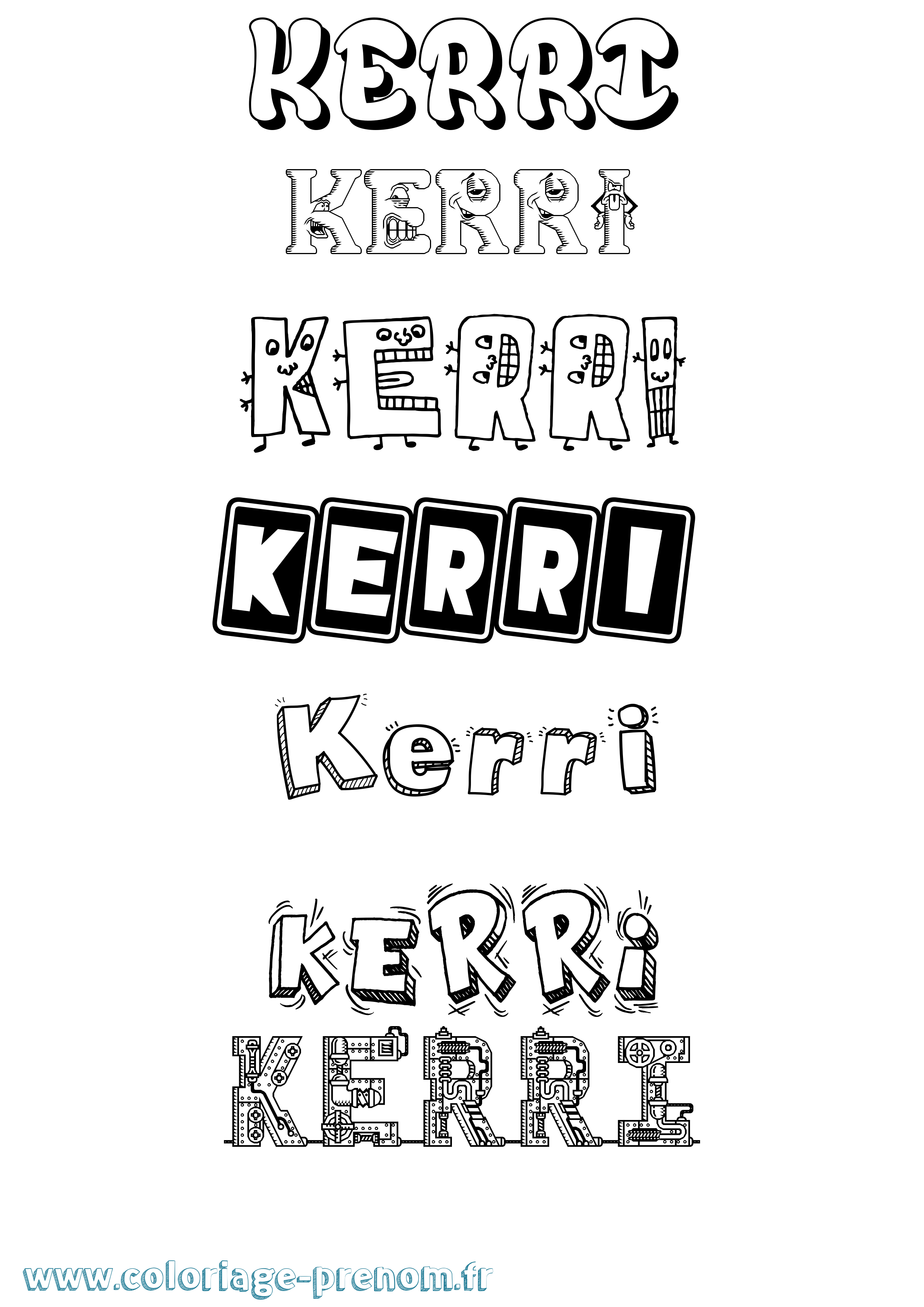 Coloriage Kerri Fun Coloriage prénom Kerri Fun