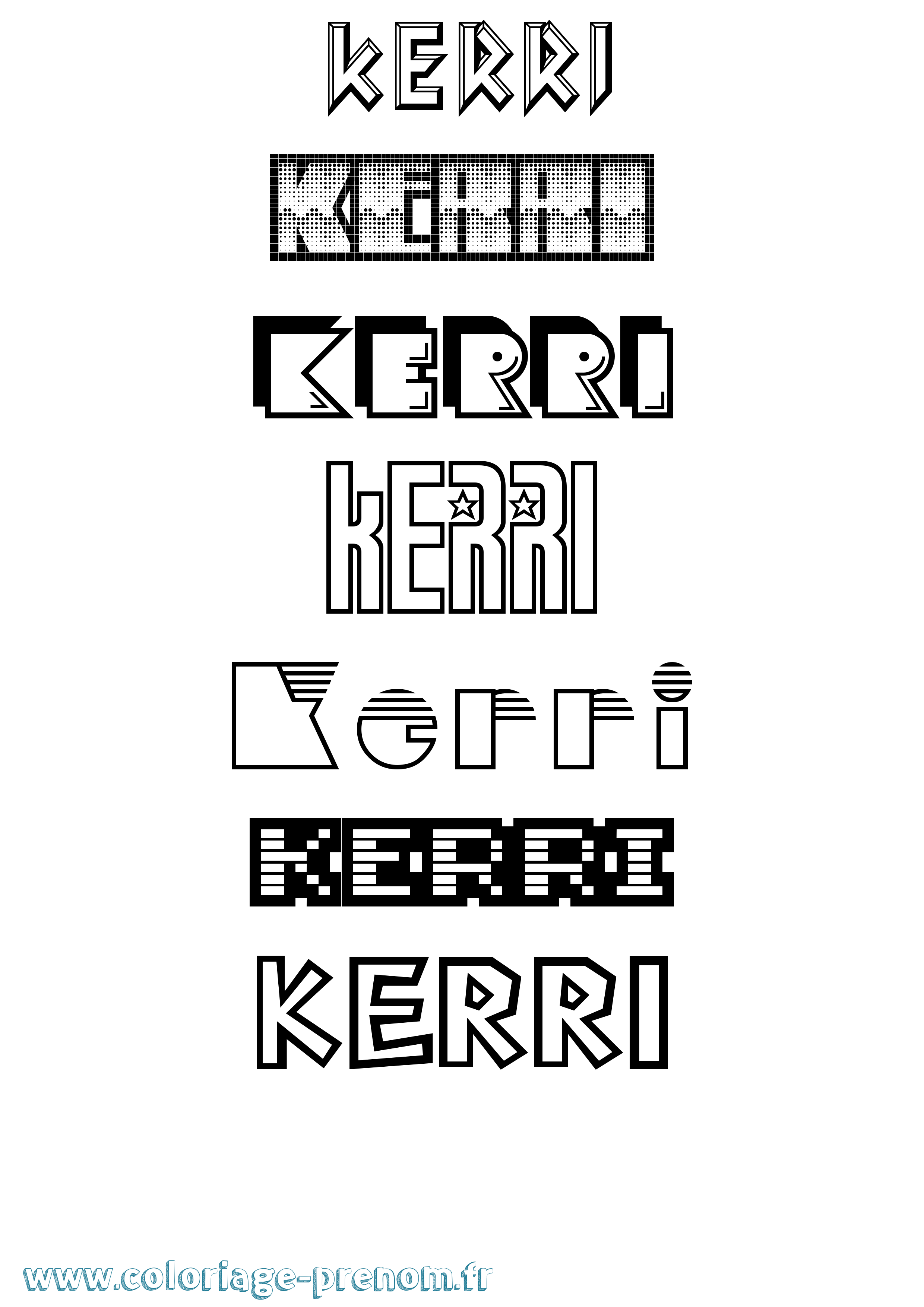 Coloriage Kerri Jeux Vidéos Coloriage prénom Kerri Jeux Vidéos