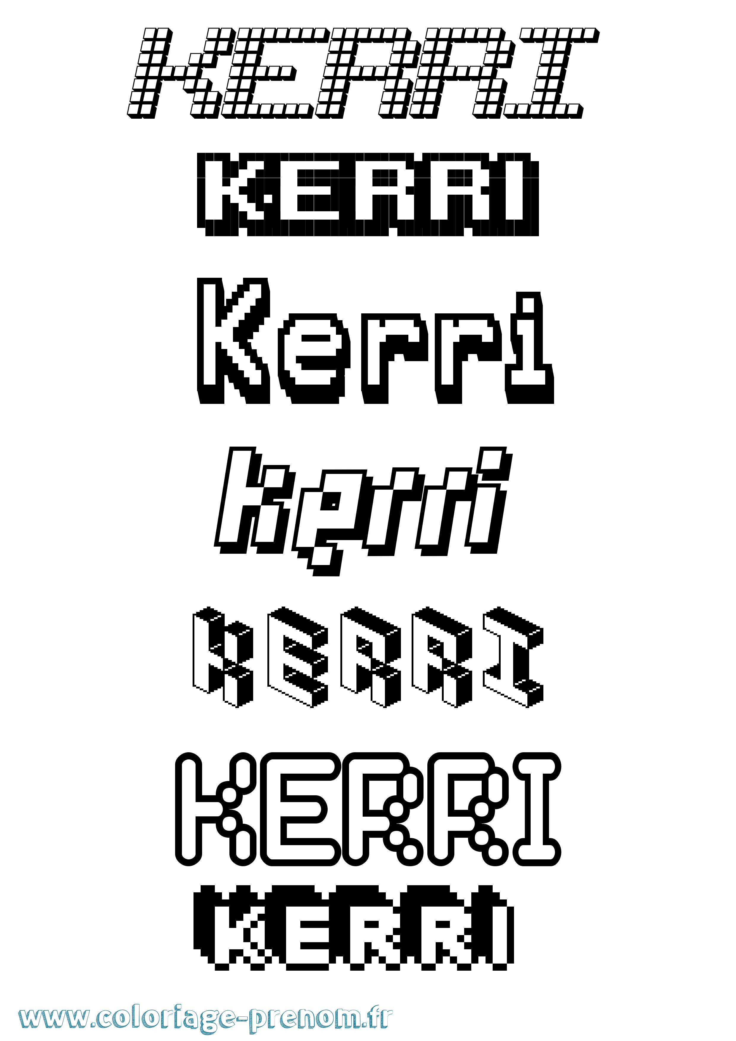 Coloriage Kerri Pixel Coloriage prénom Kerri Pixel
