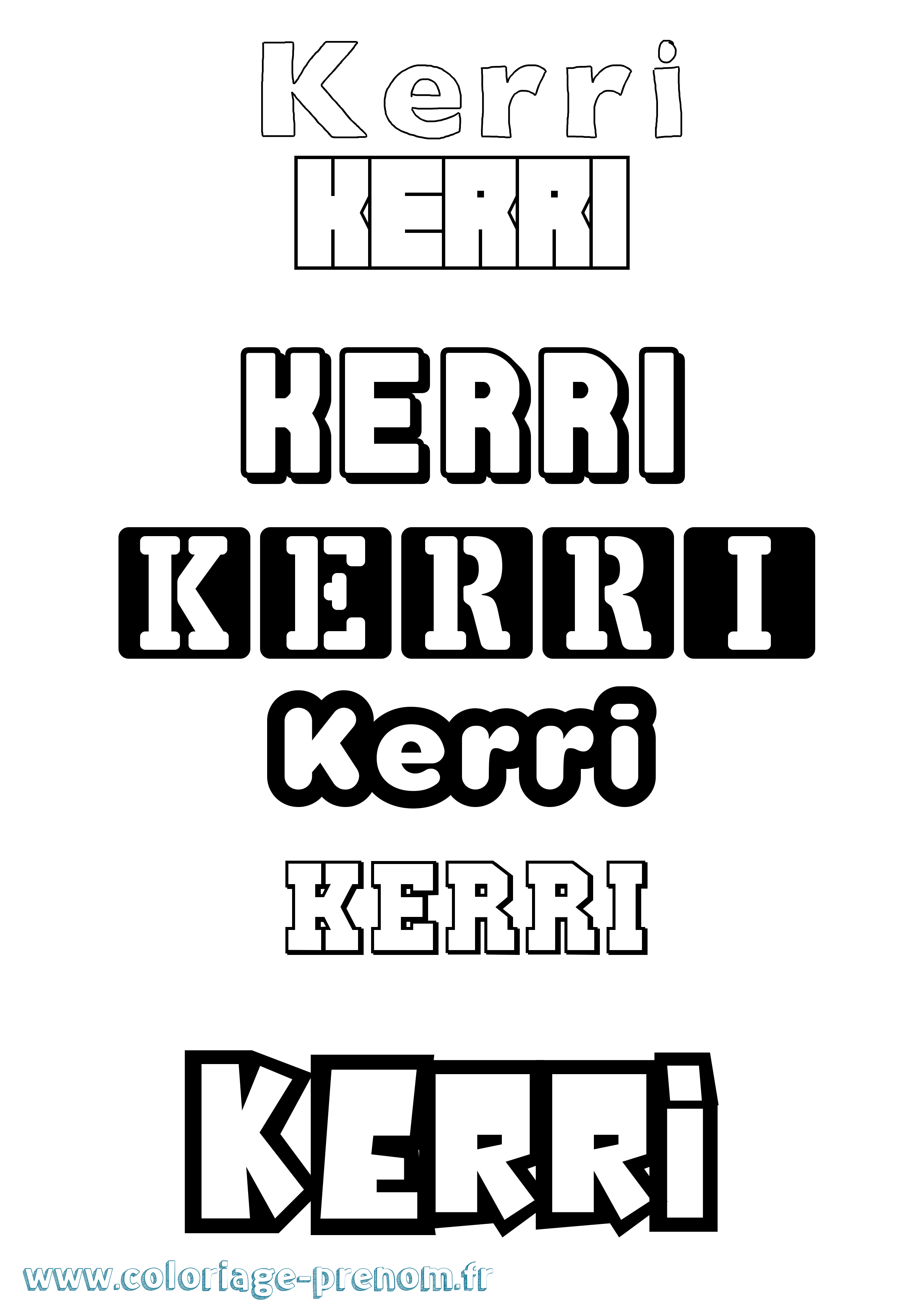 Coloriage Kerri Simple Coloriage prénom Kerri Simple