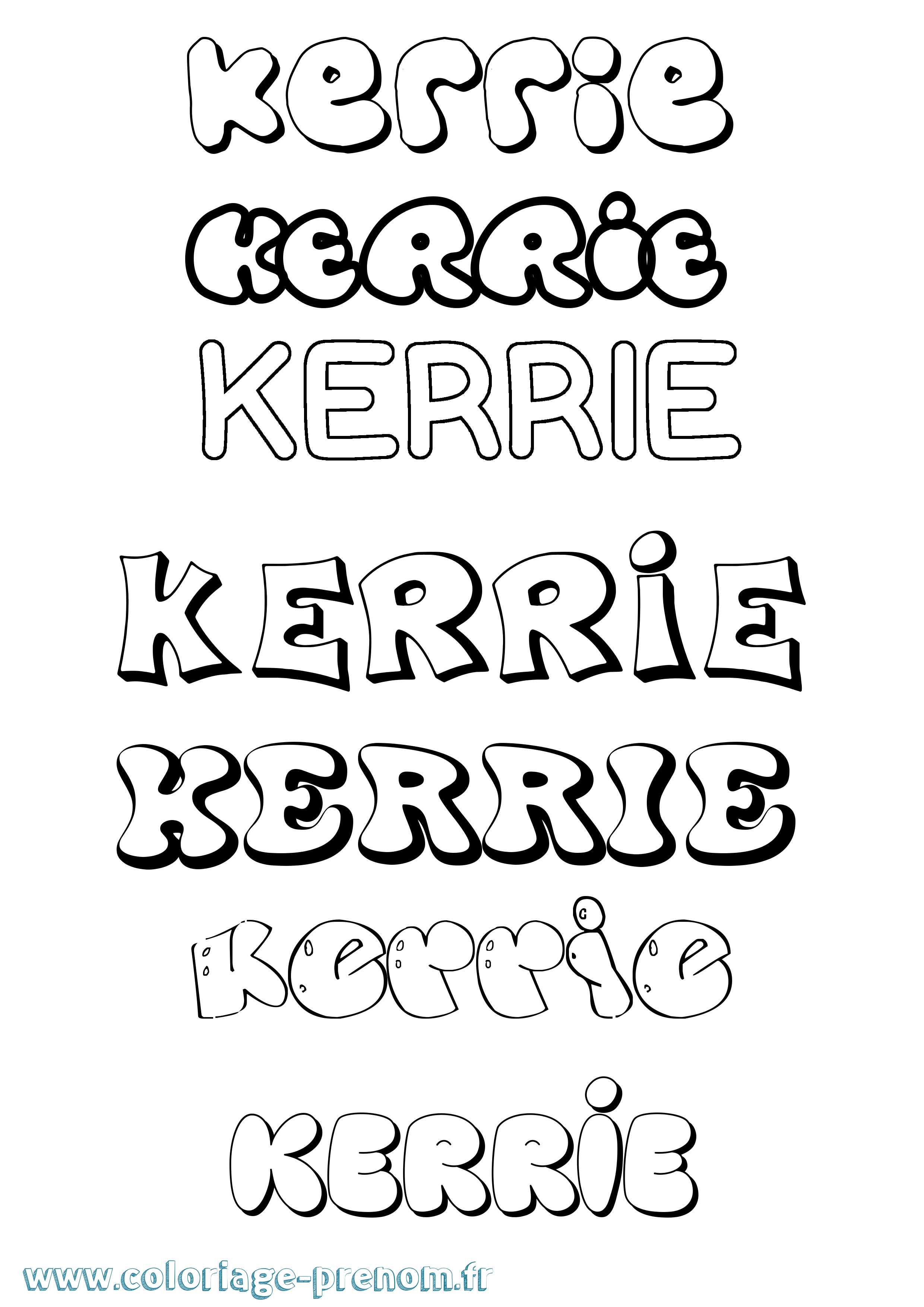 Coloriage Kerrie Bubble Coloriage prénom Kerrie Bubble