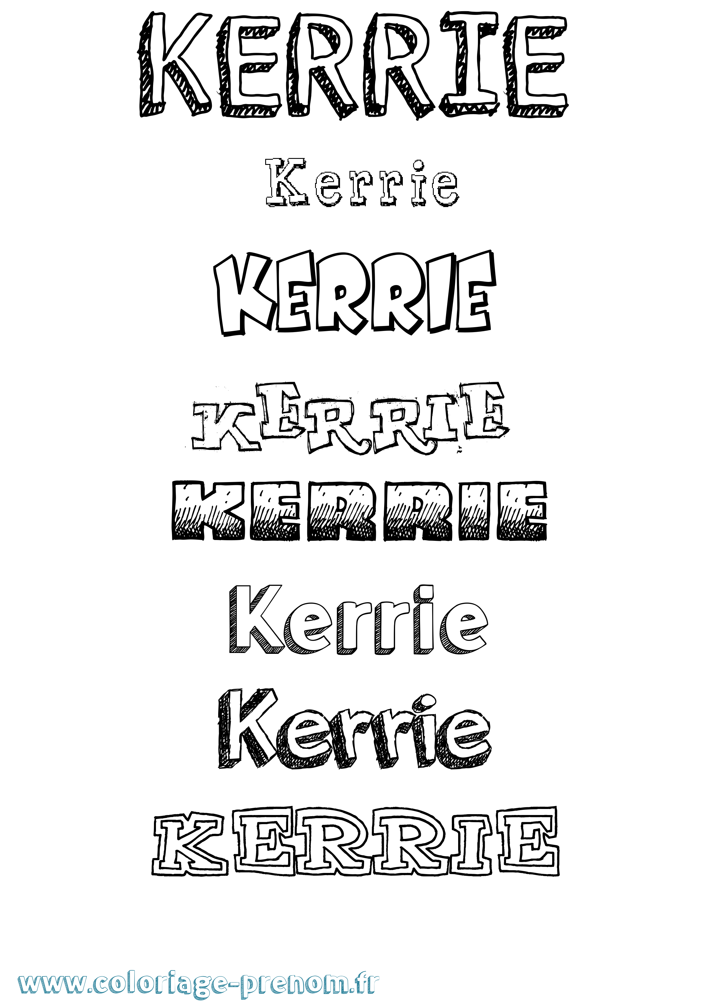 Coloriage Kerrie Dessiné Coloriage prénom Kerrie Dessiné