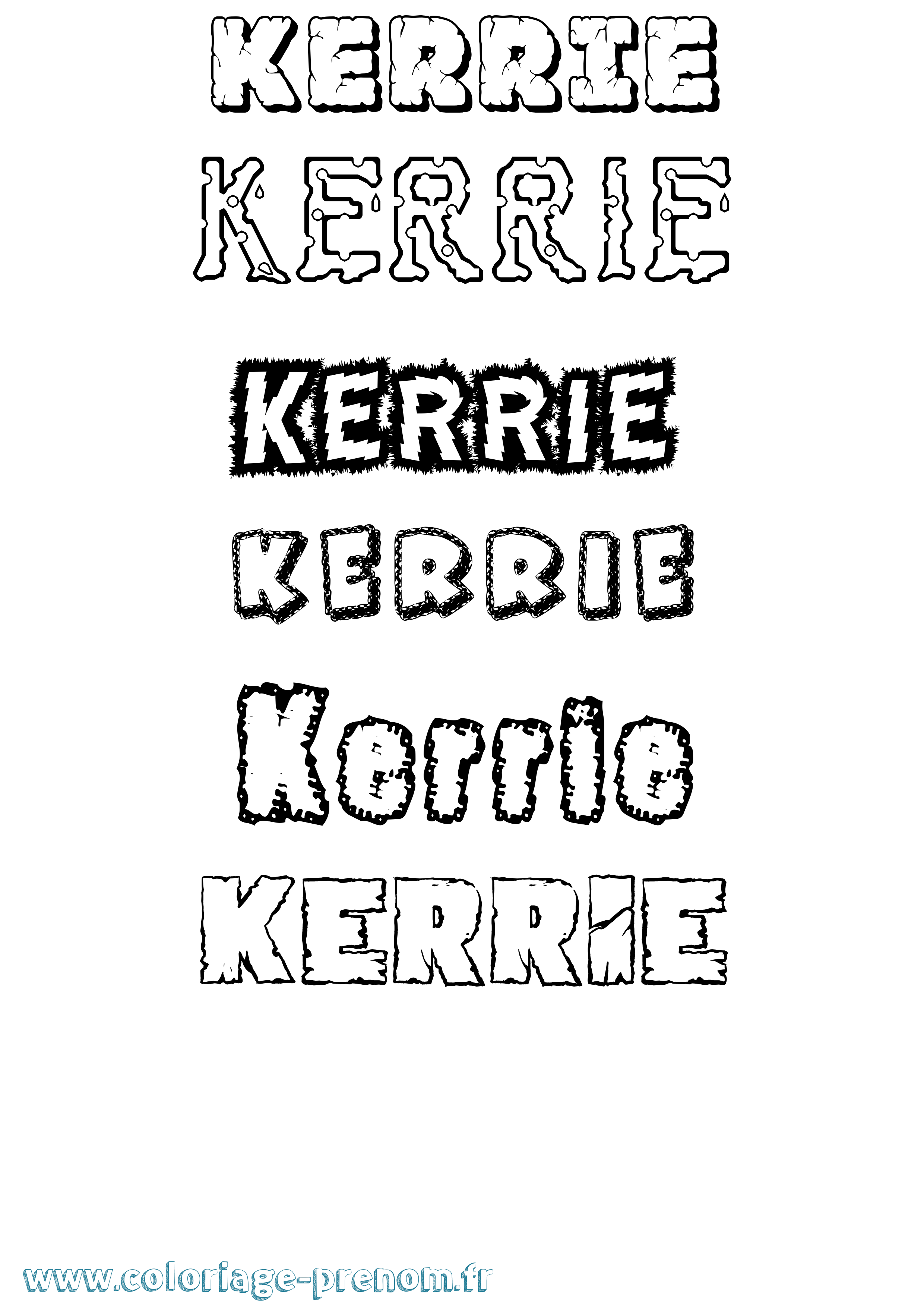 Coloriage Kerrie Destructuré Coloriage prénom Kerrie Destructuré