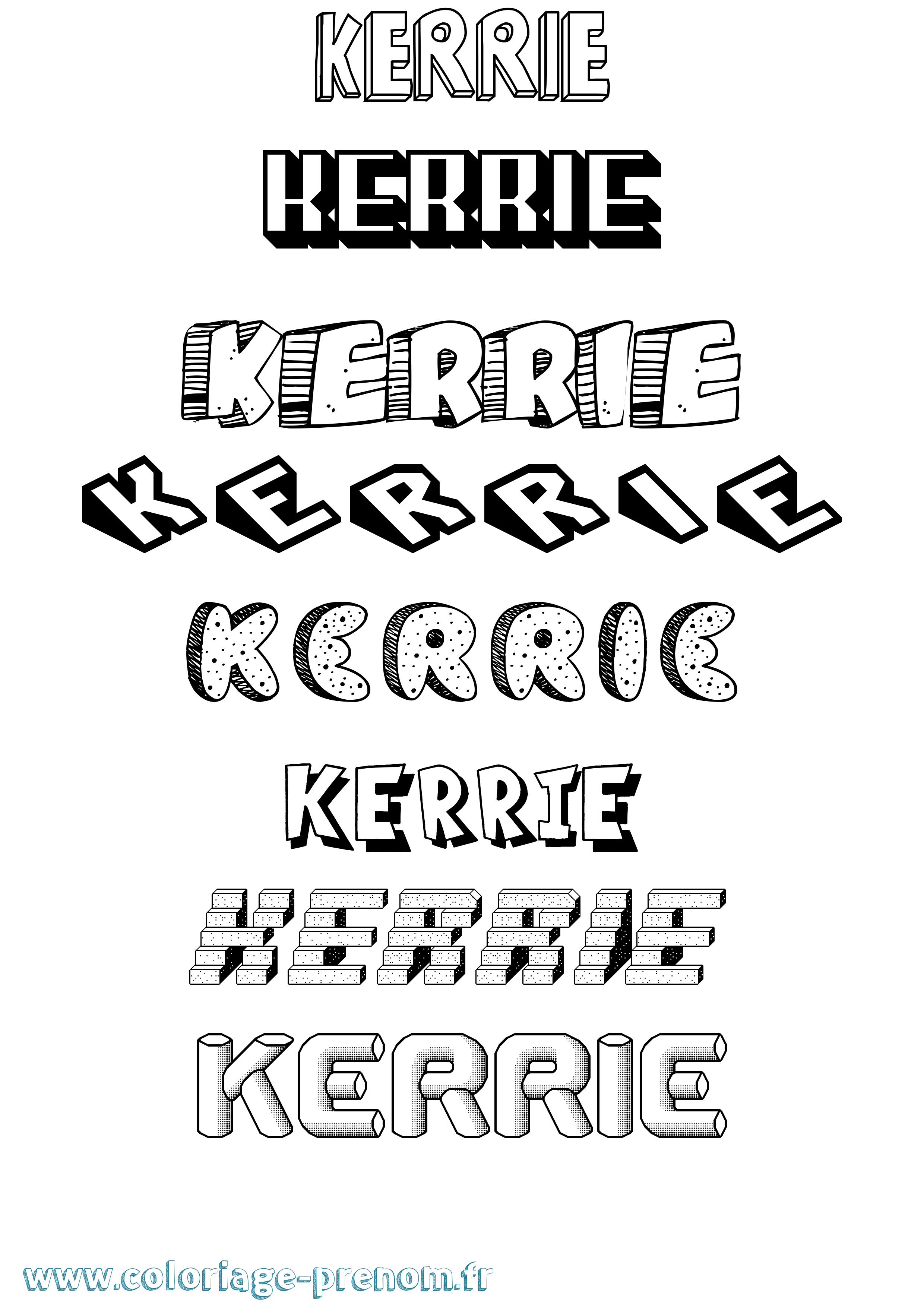 Coloriage Kerrie Effet 3D Coloriage prénom Kerrie Effet 3D