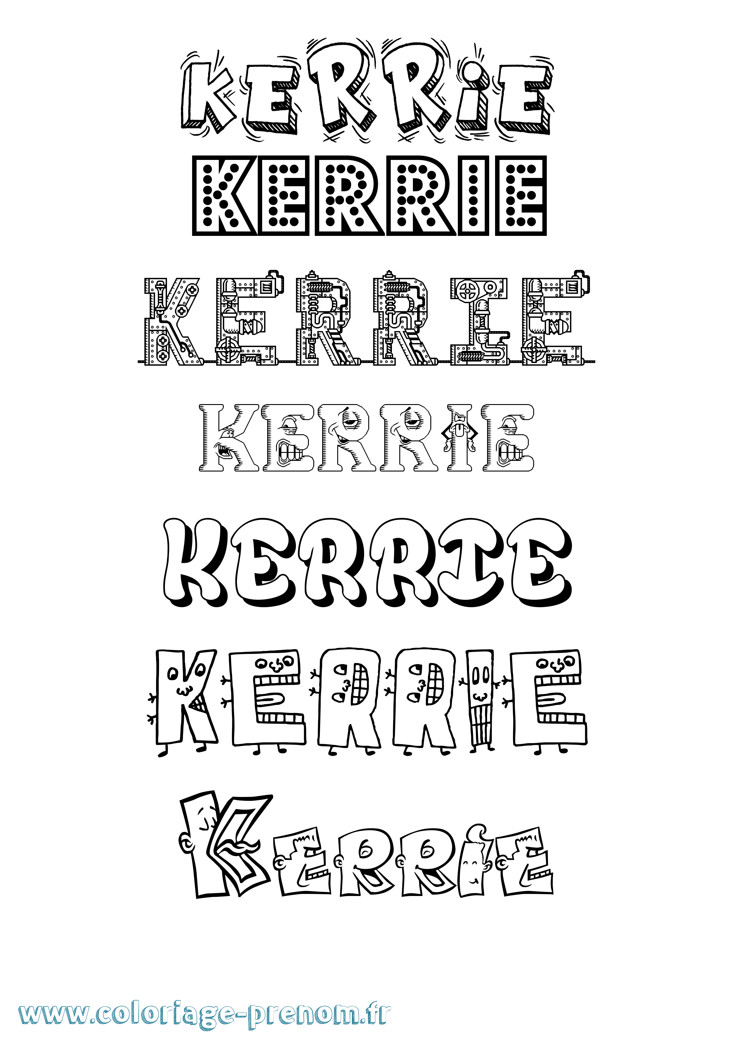 Coloriage Kerrie Fun Coloriage prénom Kerrie Fun