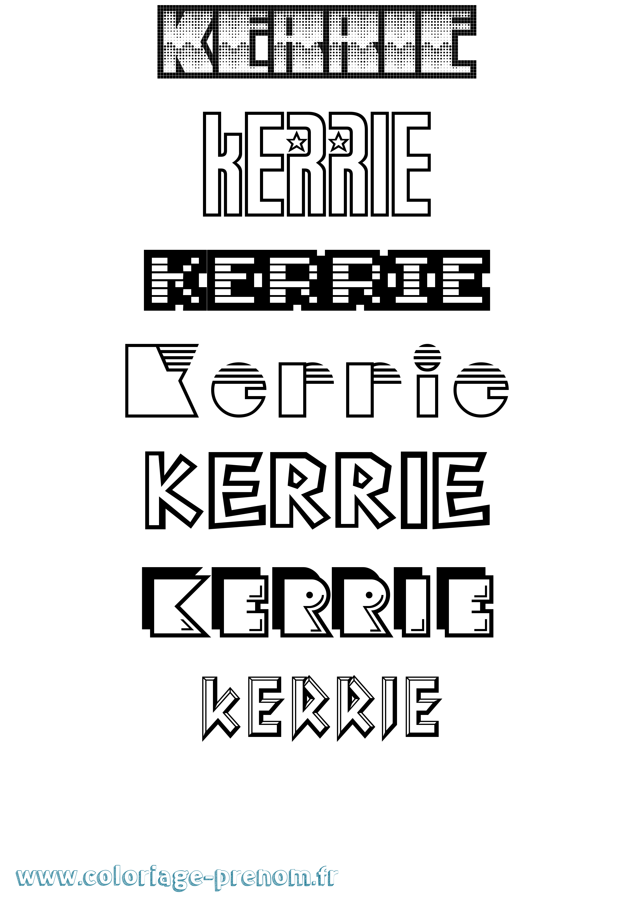 Coloriage Kerrie Jeux Vidéos Coloriage prénom Kerrie Jeux Vidéos