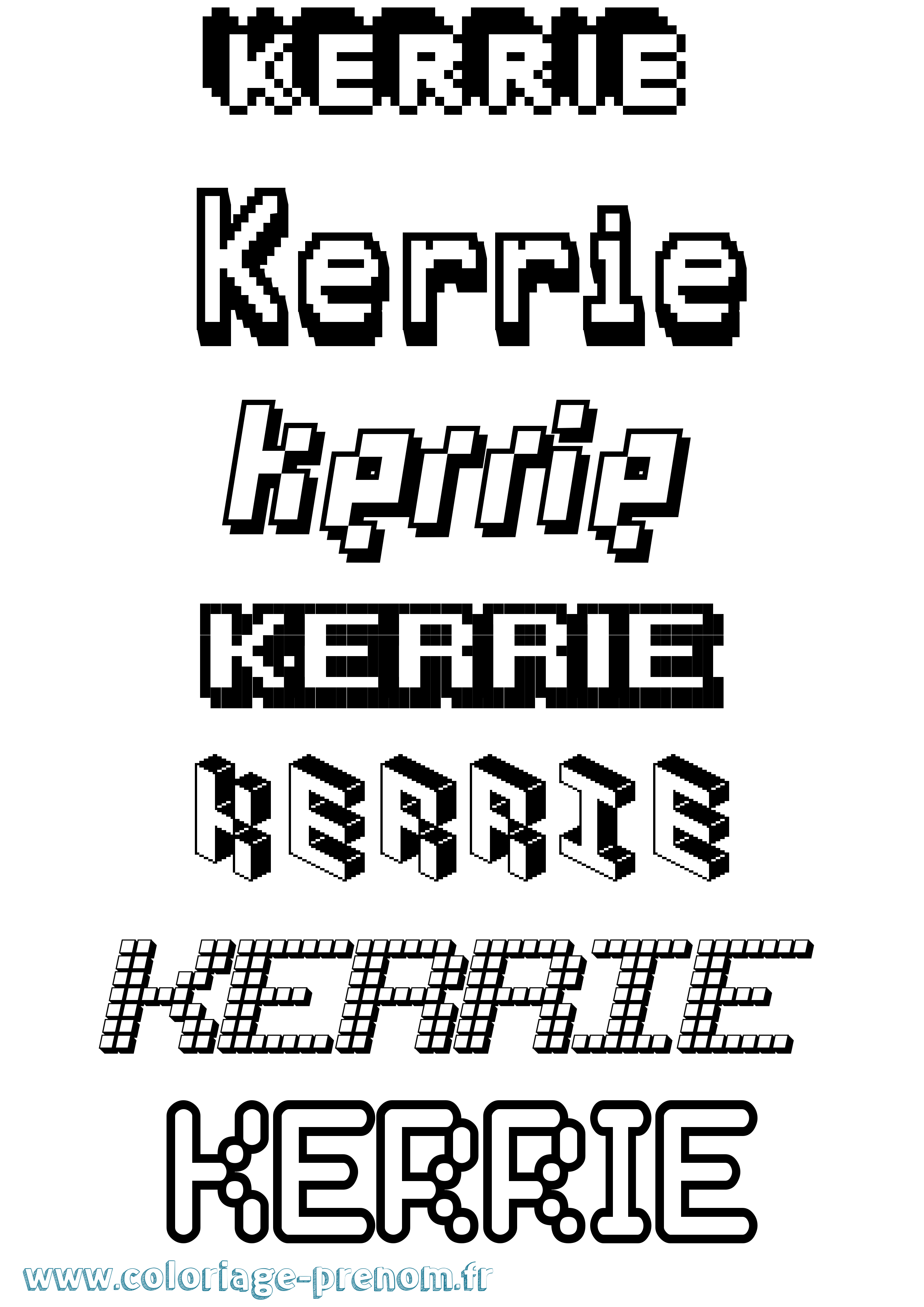 Coloriage Kerrie Pixel Coloriage prénom Kerrie Pixel
