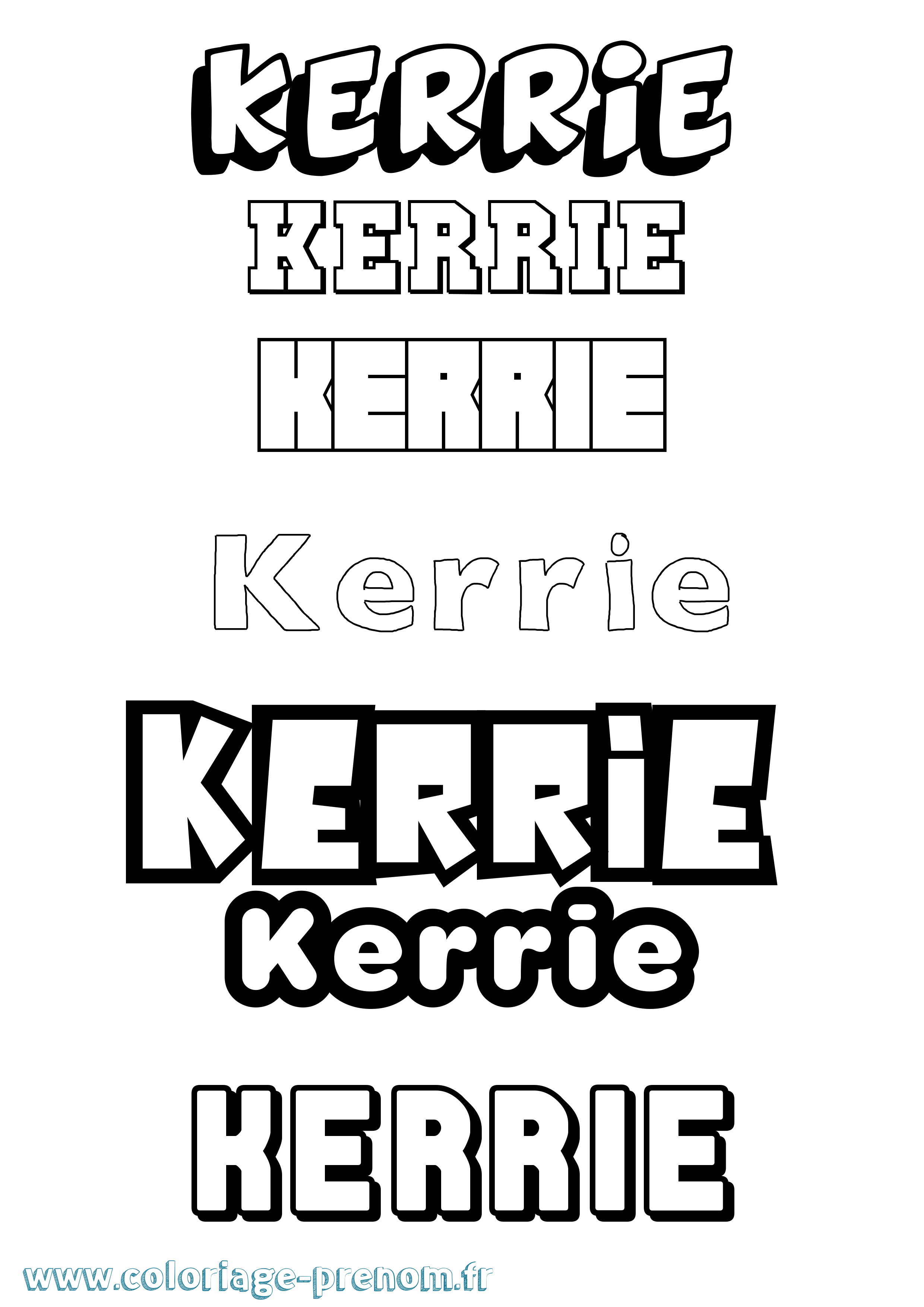 Coloriage Kerrie Simple Coloriage prénom Kerrie Simple