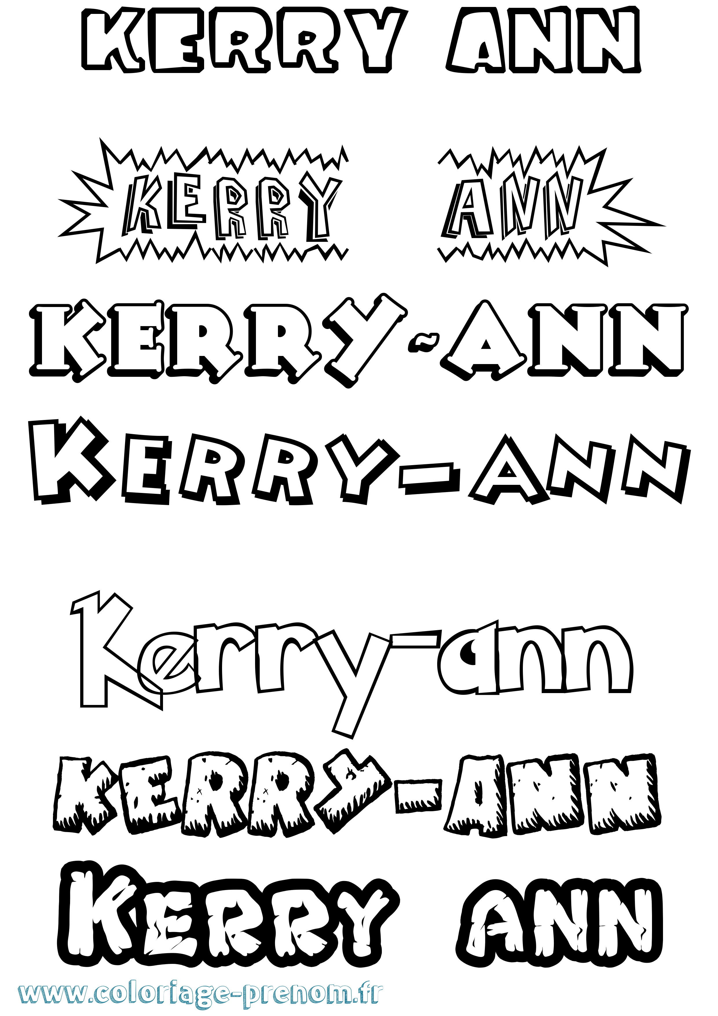 Coloriage Kerry-Ann Dessin Animé Coloriage prénom Kerry-Ann Dessin Animé