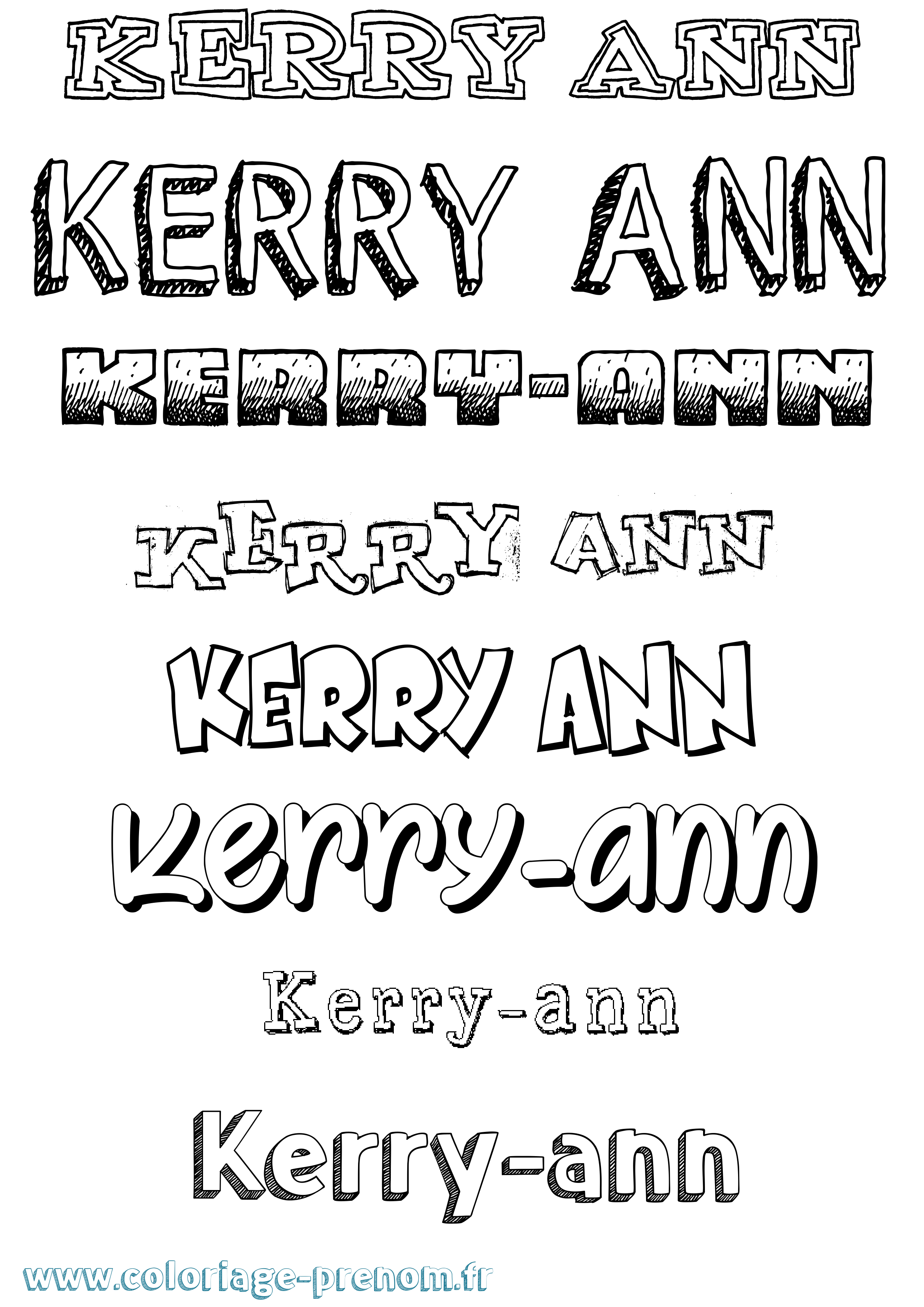 Coloriage Kerry-Ann Dessiné Coloriage prénom Kerry-Ann Dessiné