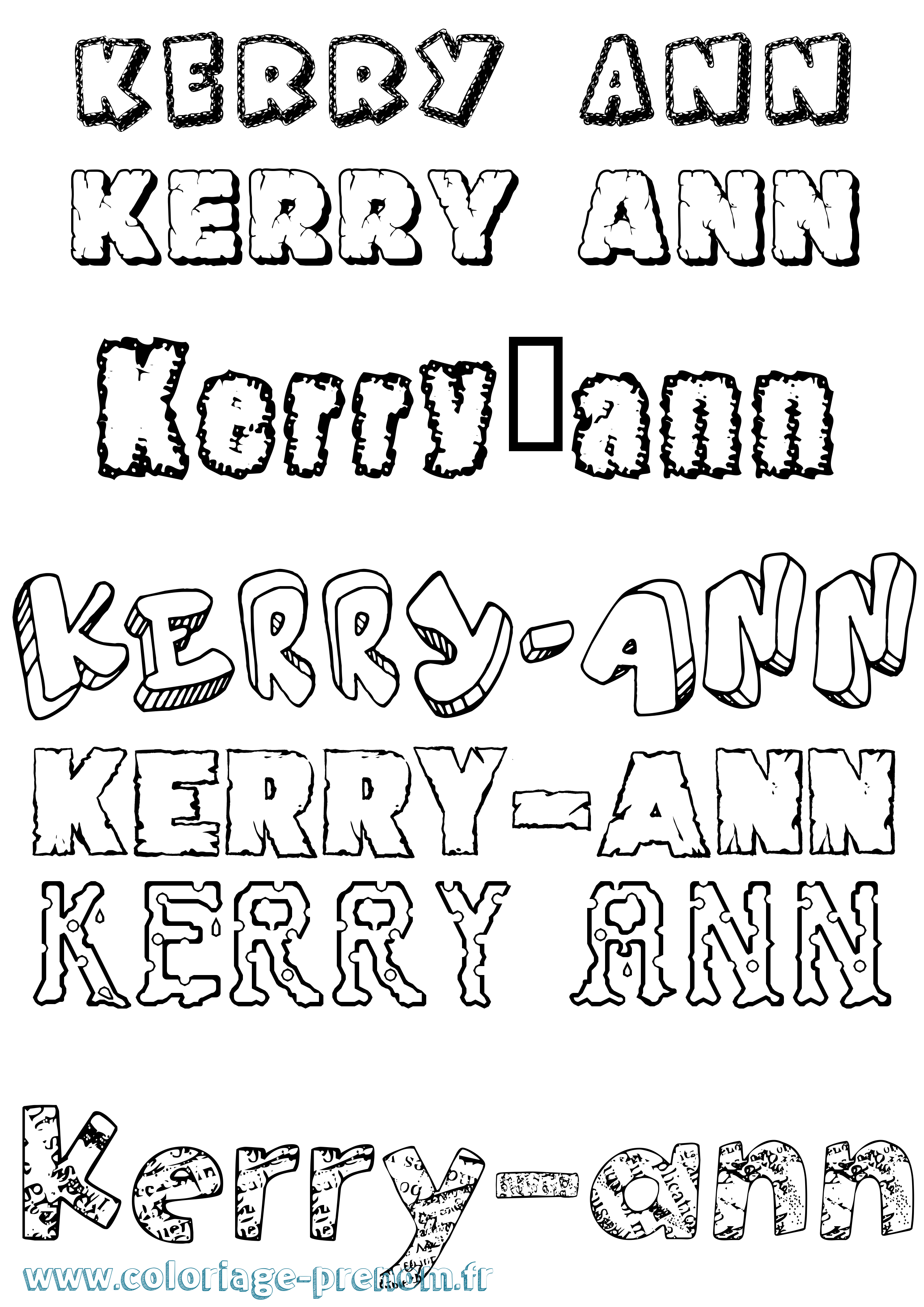 Coloriage Kerry-Ann Destructuré Coloriage prénom Kerry-Ann Destructuré