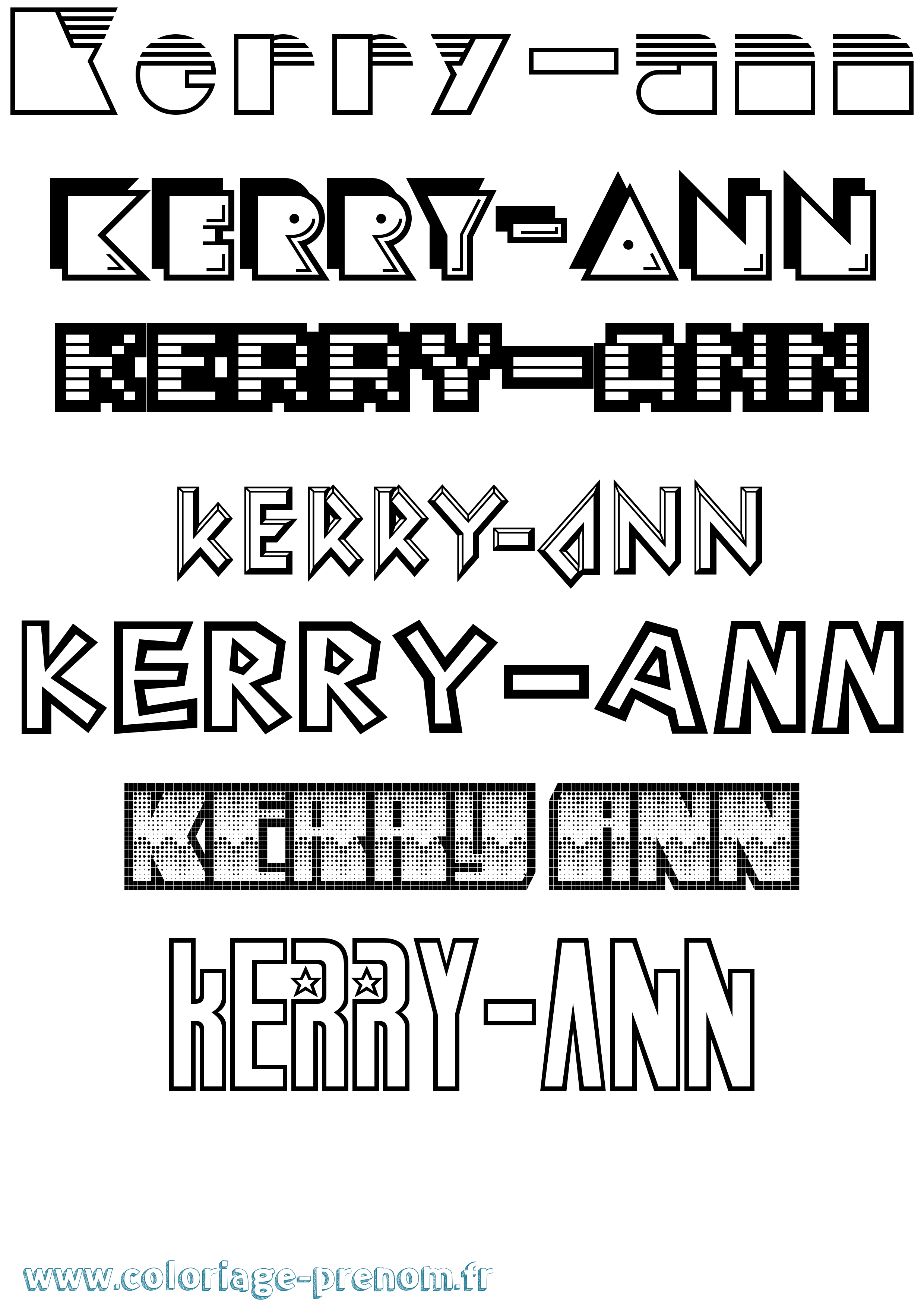 Coloriage Kerry-Ann Jeux Vidéos Coloriage prénom Kerry-Ann Jeux Vidéos