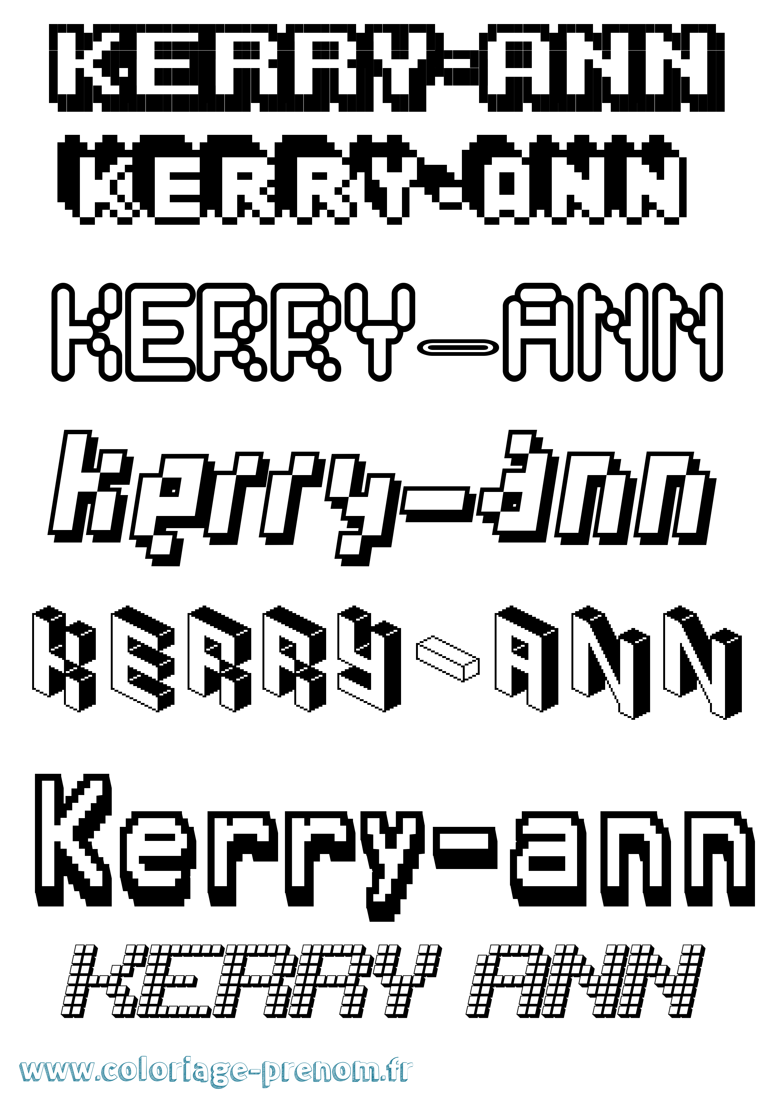 Coloriage Kerry-Ann Pixel Coloriage prénom Kerry-Ann Pixel