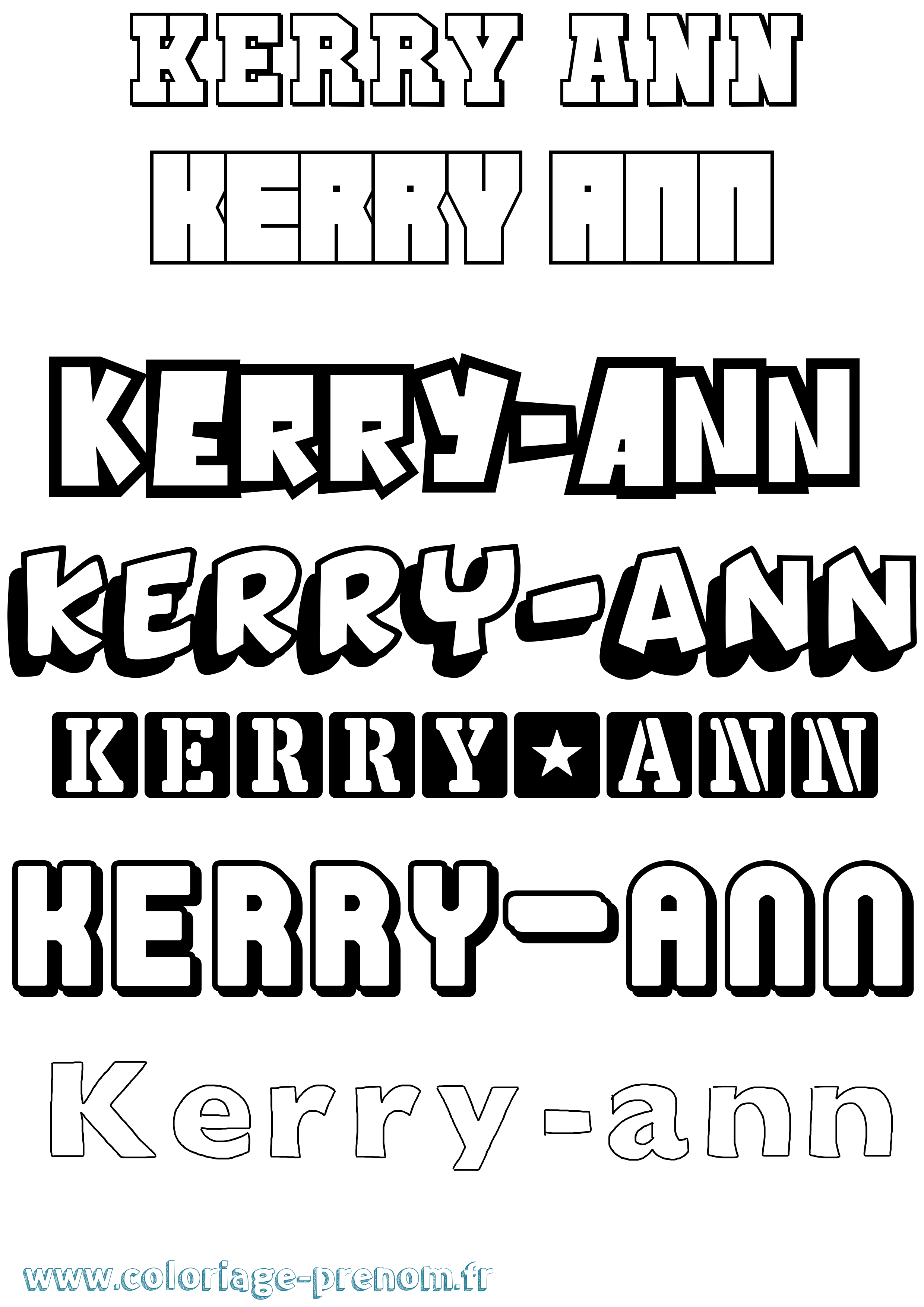 Coloriage Kerry-Ann Simple Coloriage prénom Kerry-Ann Simple