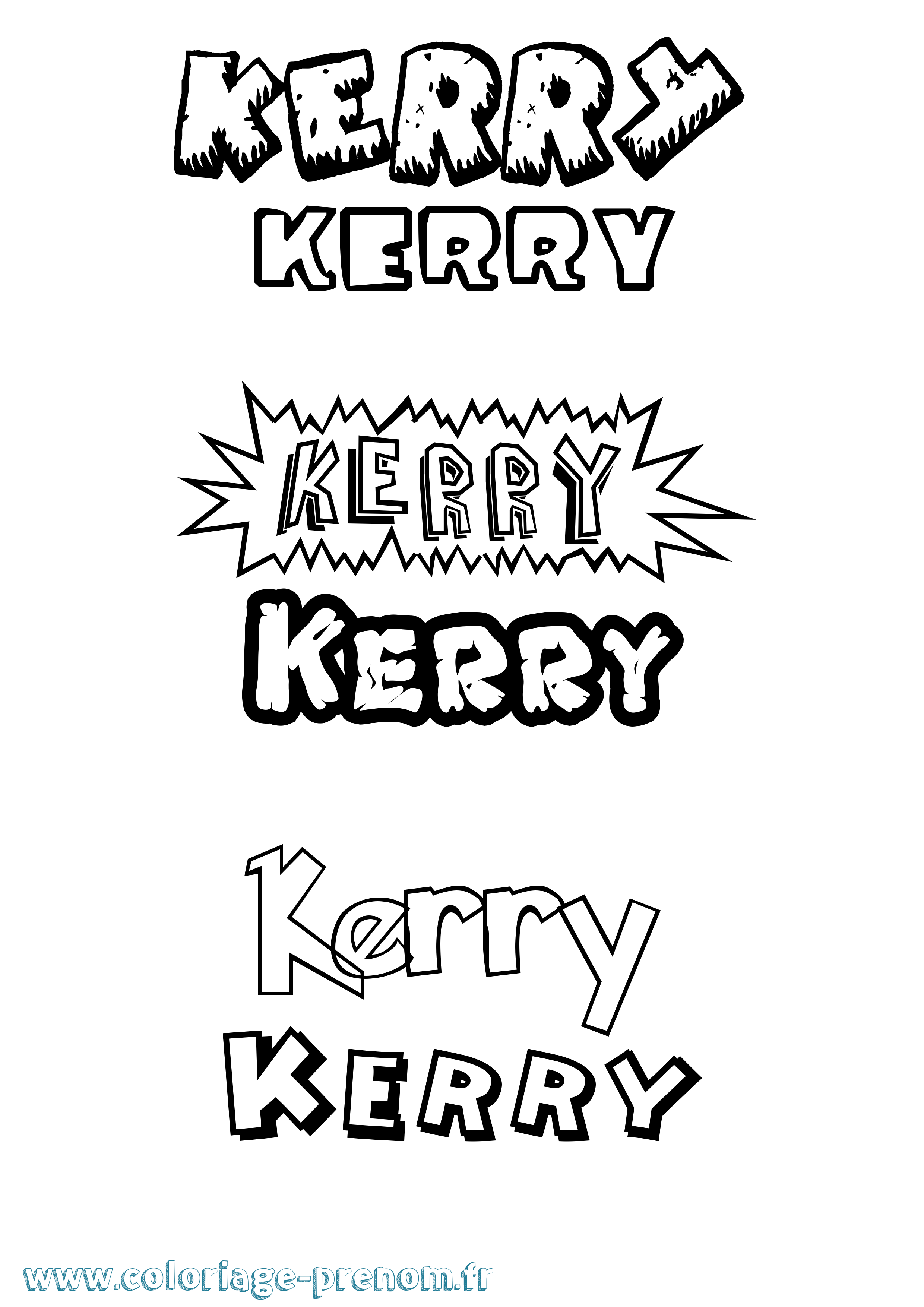 Coloriage Kerry Dessin Animé Coloriage prénom Kerry Dessin Animé