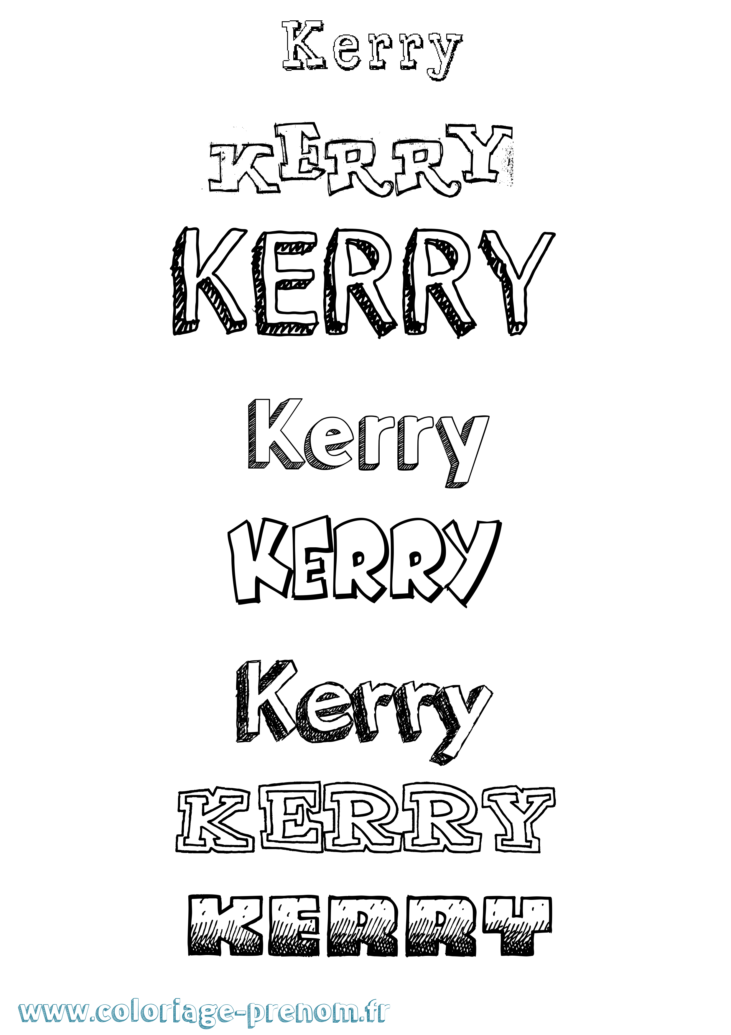 Coloriage Kerry Dessiné Coloriage prénom Kerry Dessiné
