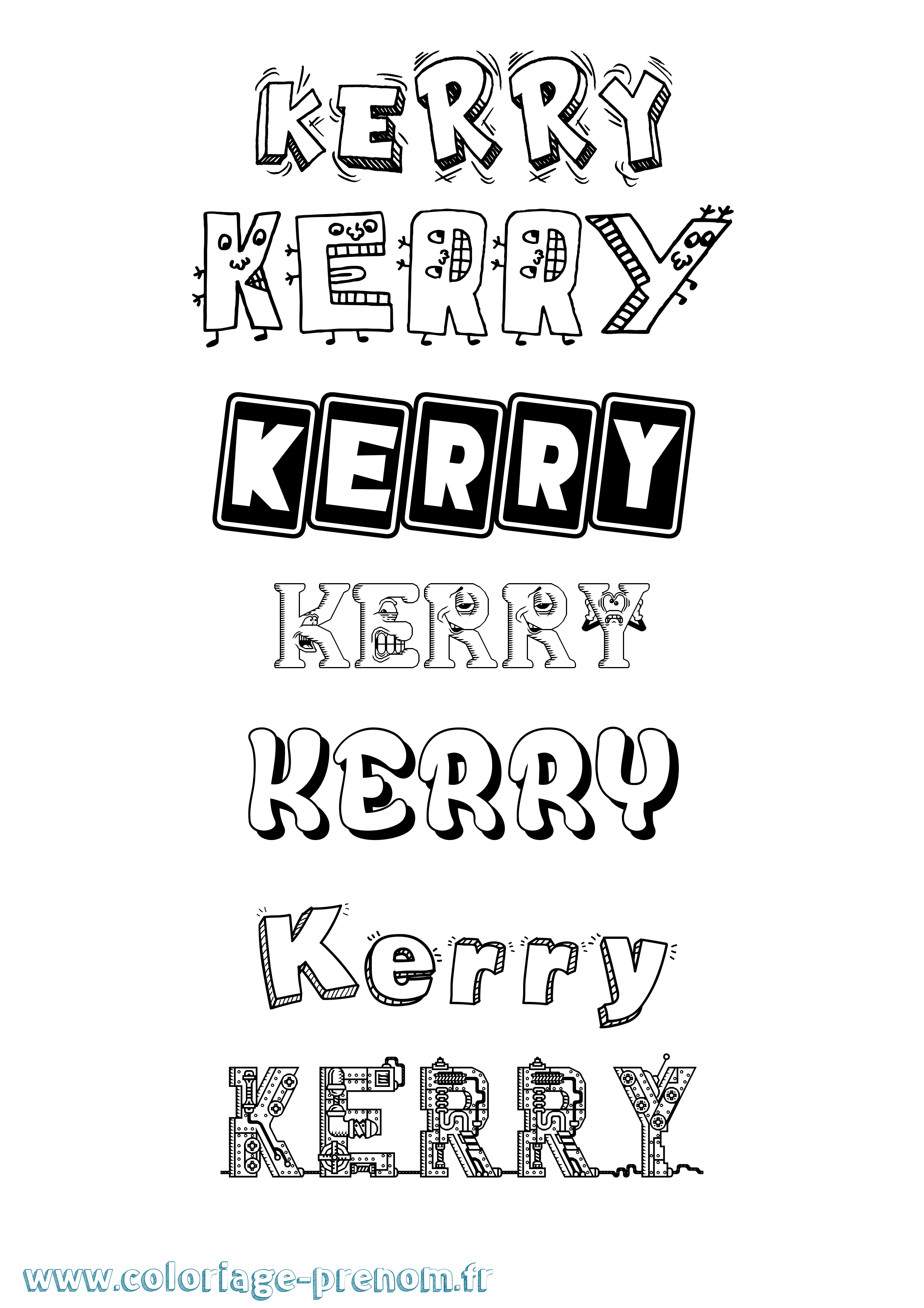 Coloriage Kerry Fun Coloriage prénom Kerry Fun
