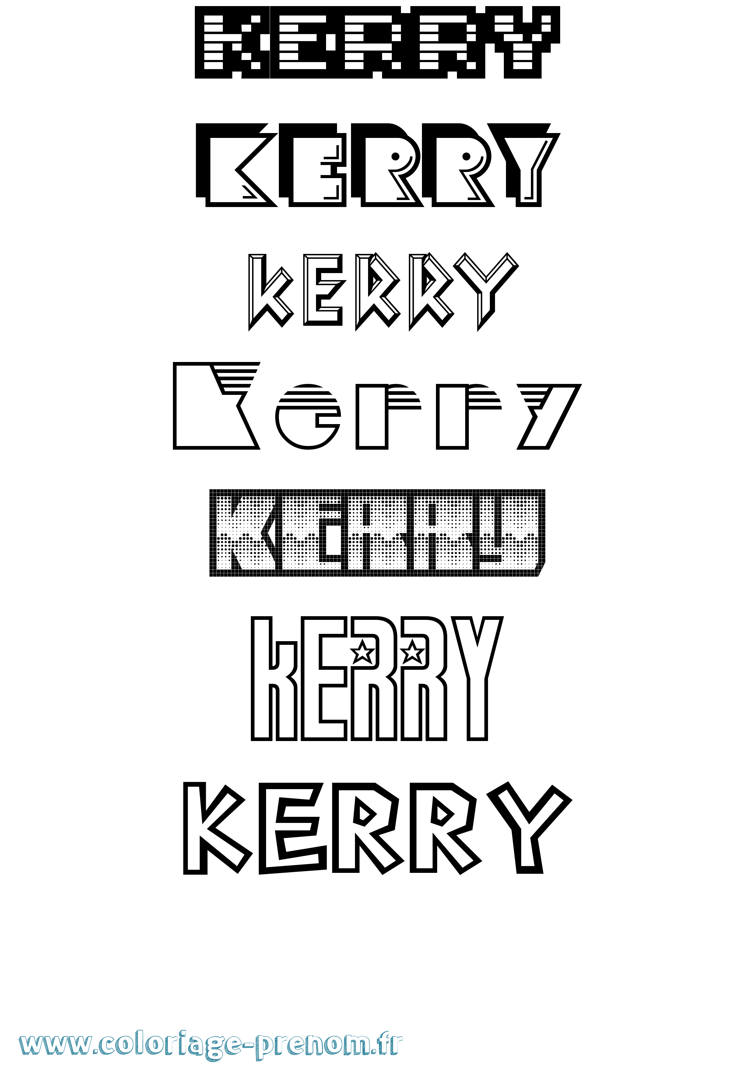 Coloriage Kerry Jeux Vidéos Coloriage prénom Kerry Jeux Vidéos