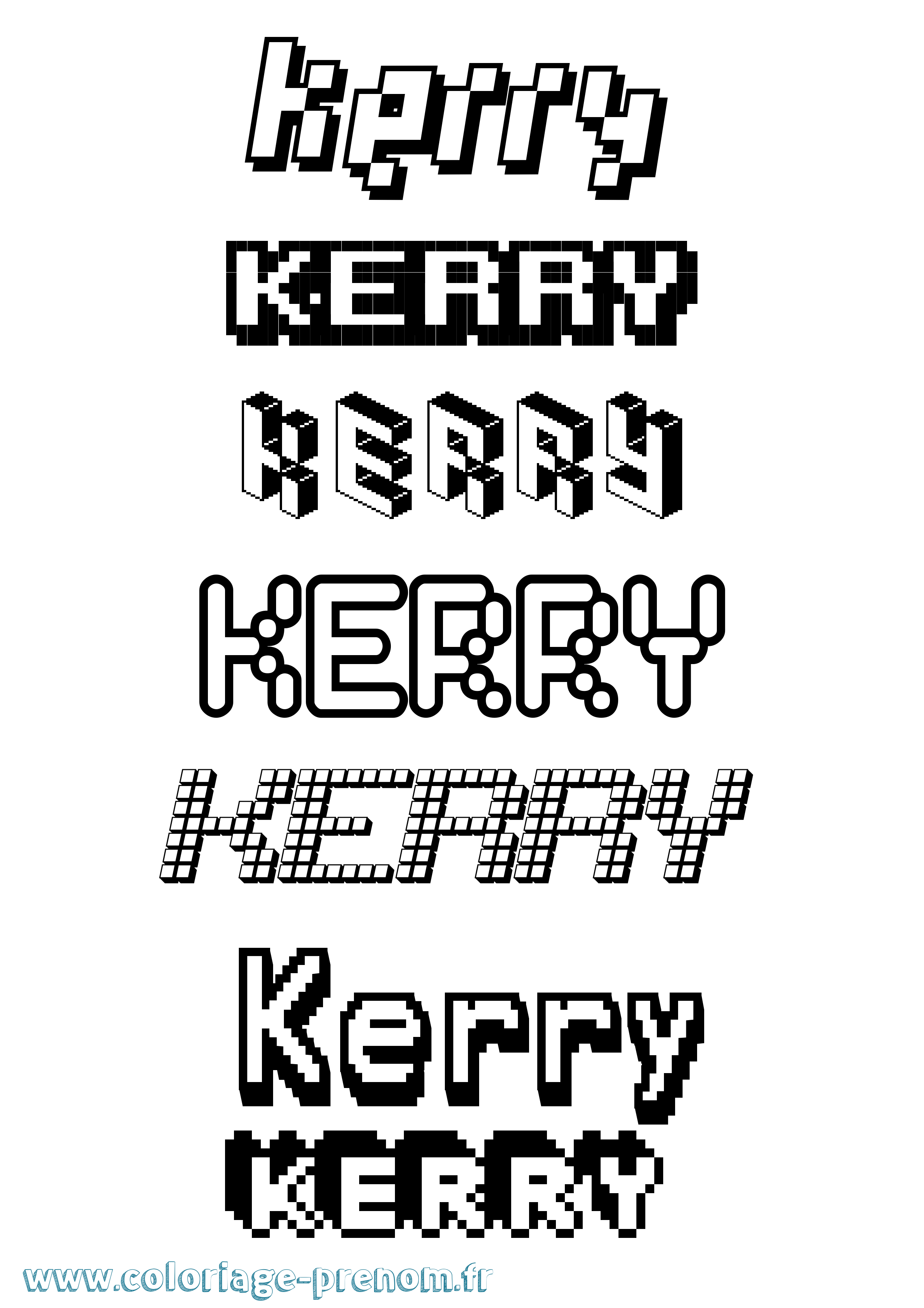 Coloriage Kerry Pixel Coloriage prénom Kerry Pixel