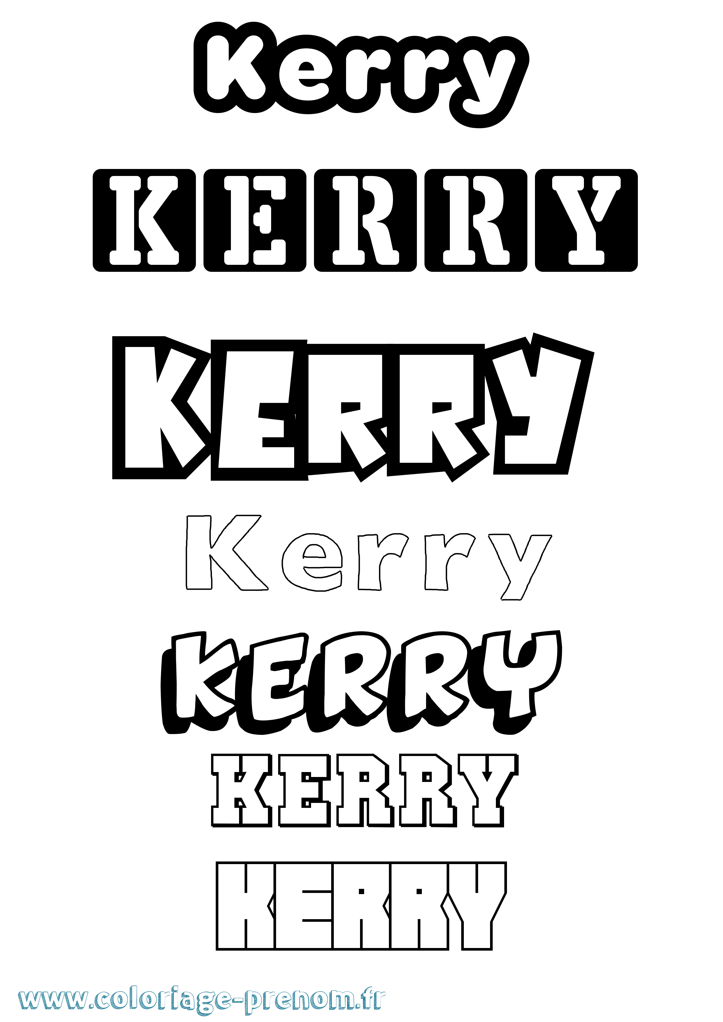 Coloriage Kerry Simple Coloriage prénom Kerry Simple