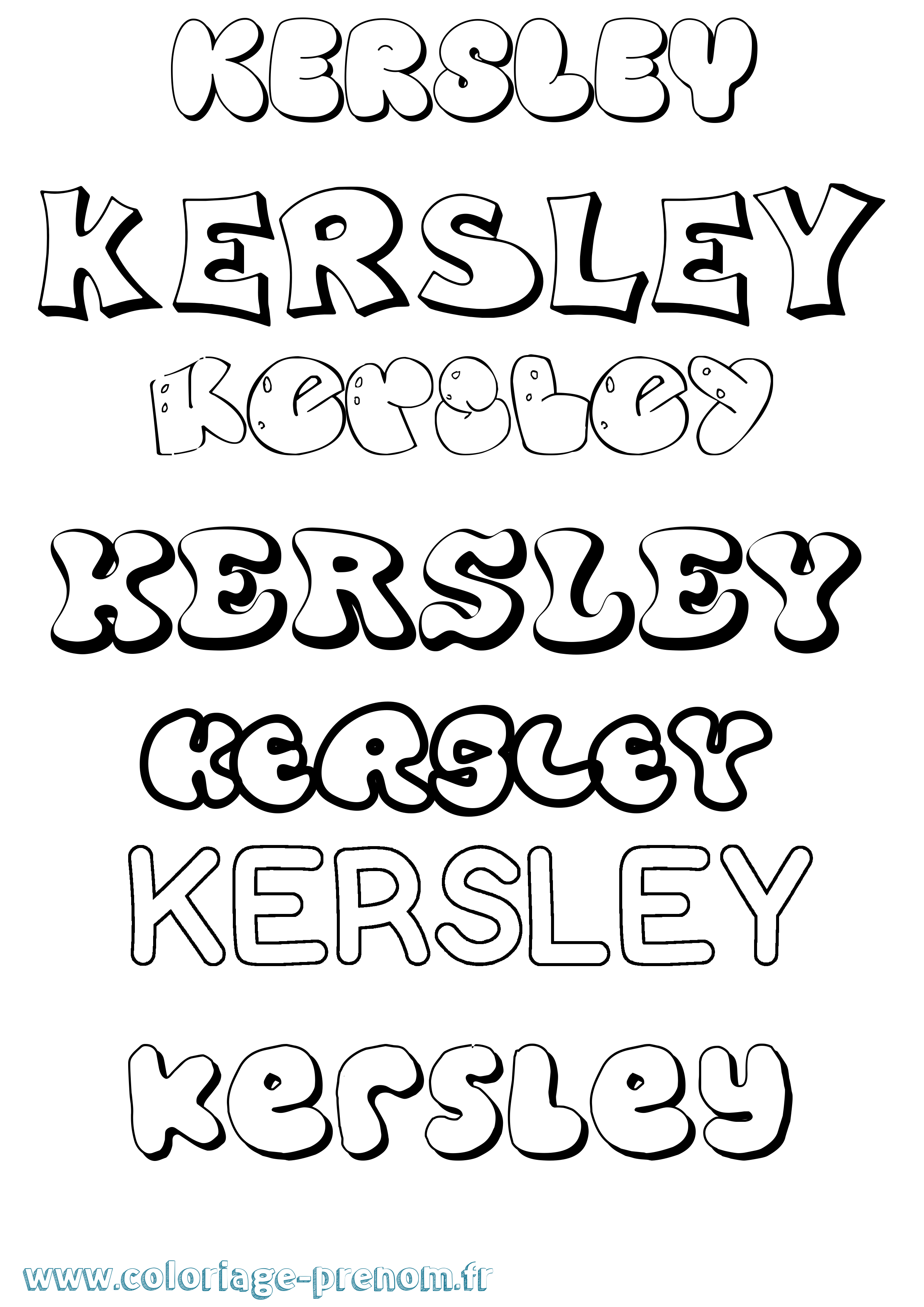 Coloriage Kersley Bubble Coloriage prénom Kersley Bubble