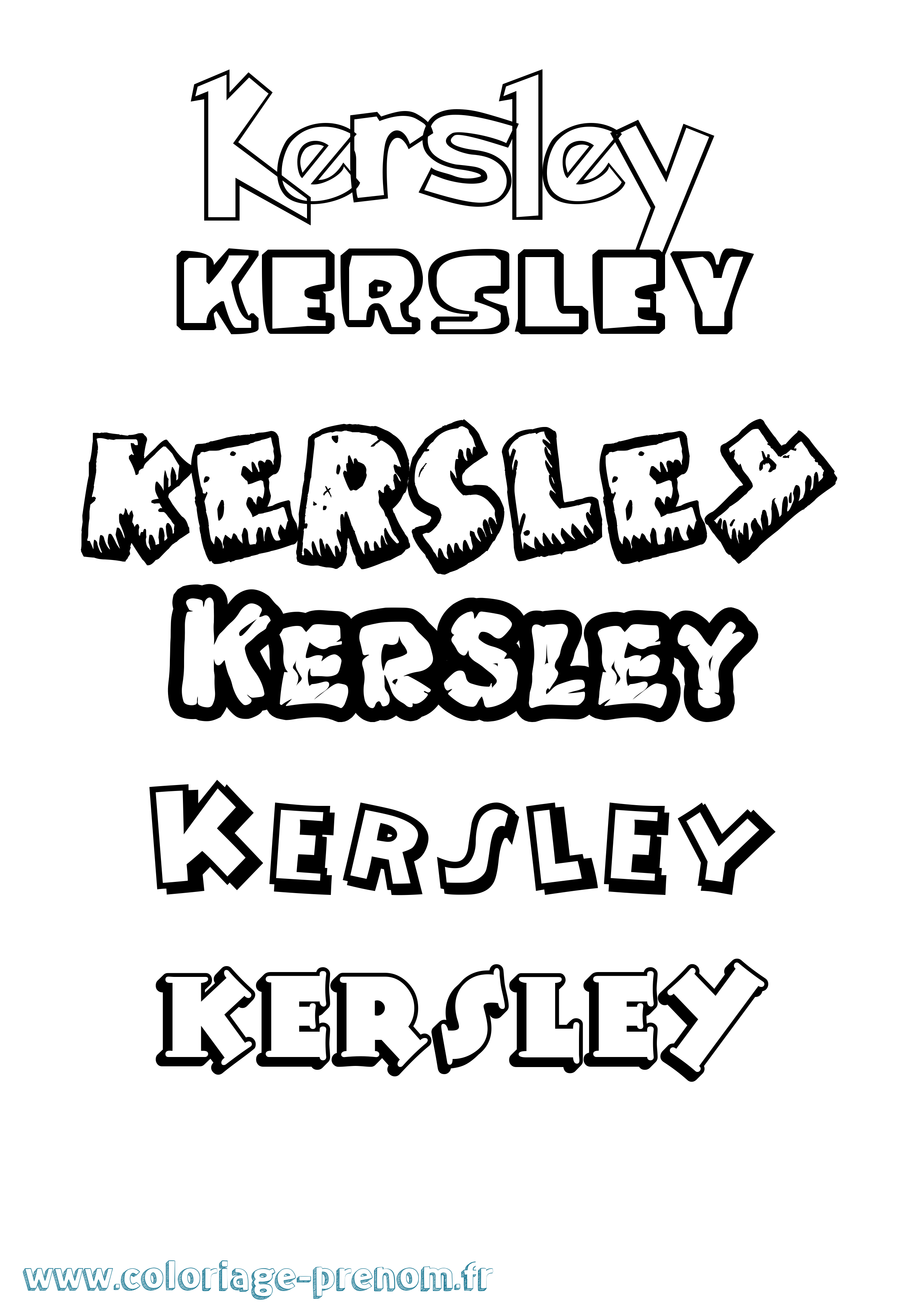Coloriage Kersley Dessin Animé Coloriage prénom Kersley Dessin Animé