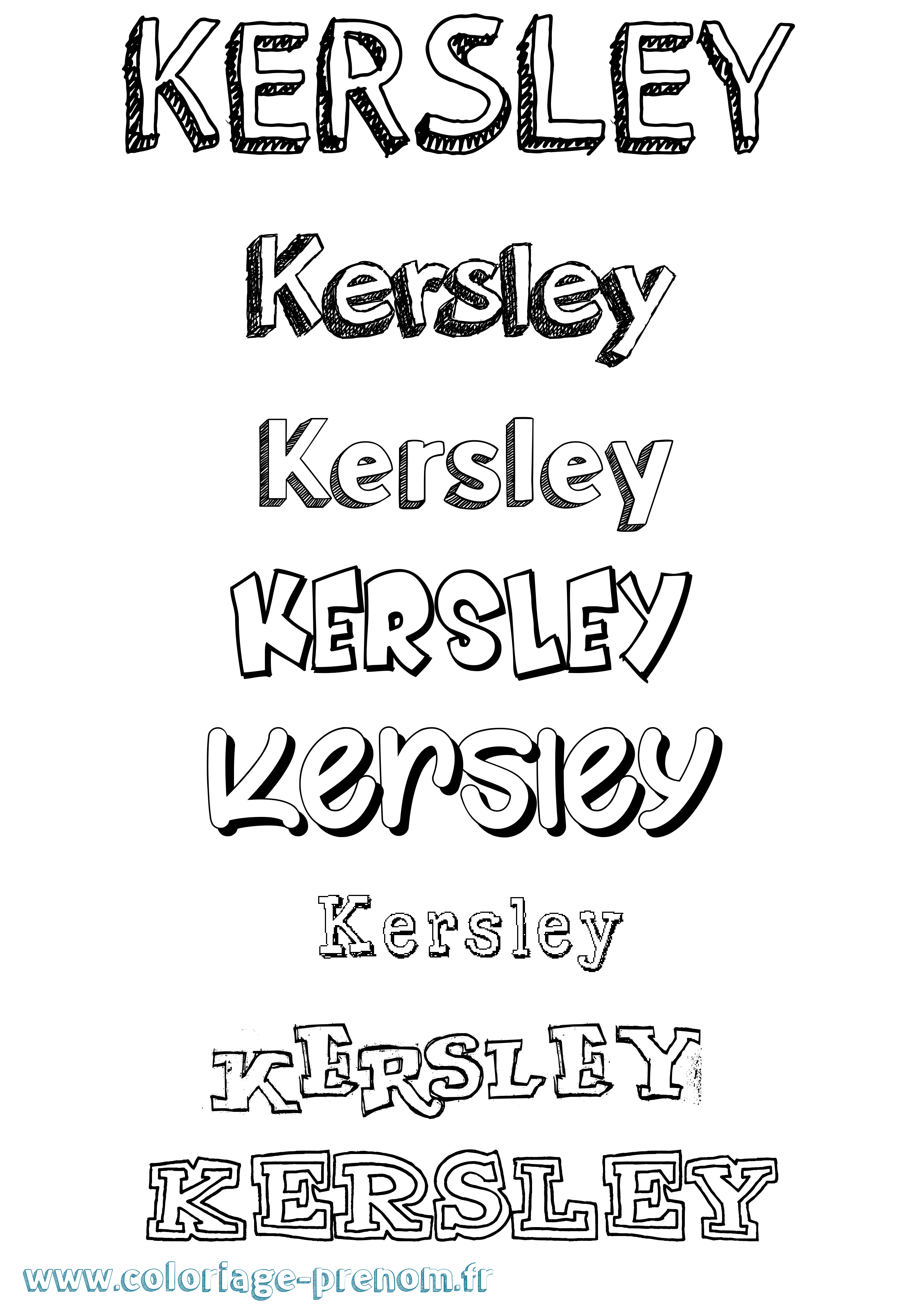 Coloriage Kersley Dessiné Coloriage prénom Kersley Dessiné