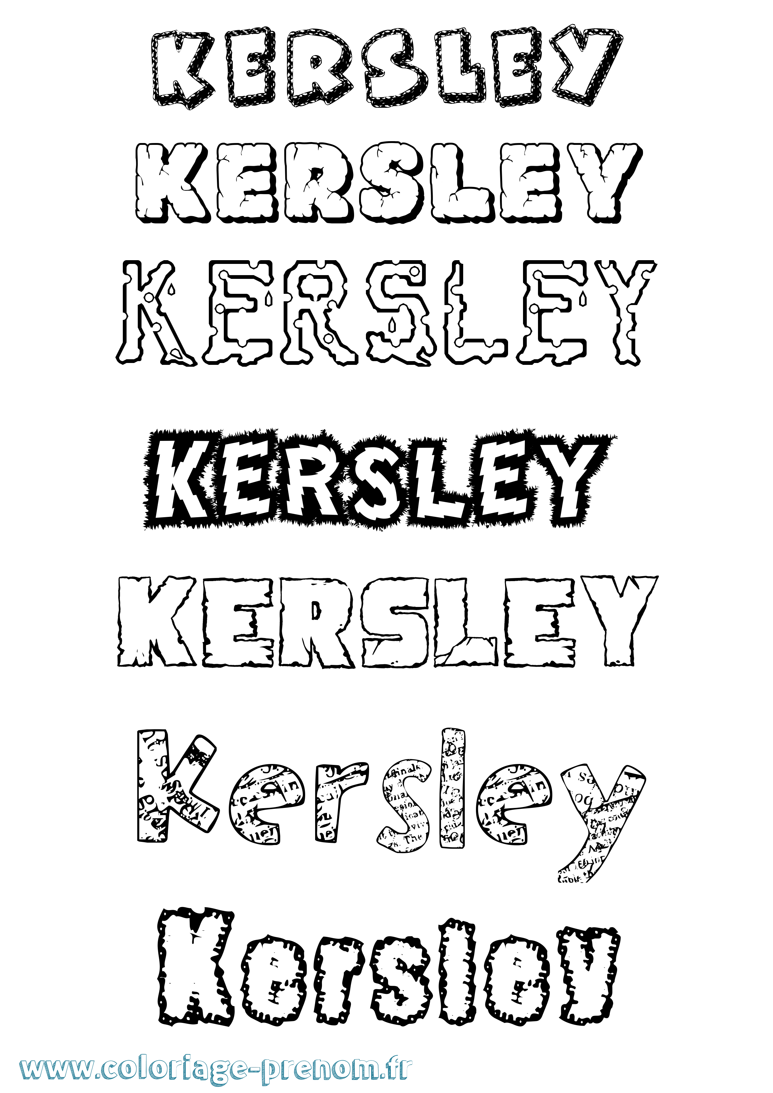 Coloriage Kersley Destructuré Coloriage prénom Kersley Destructuré