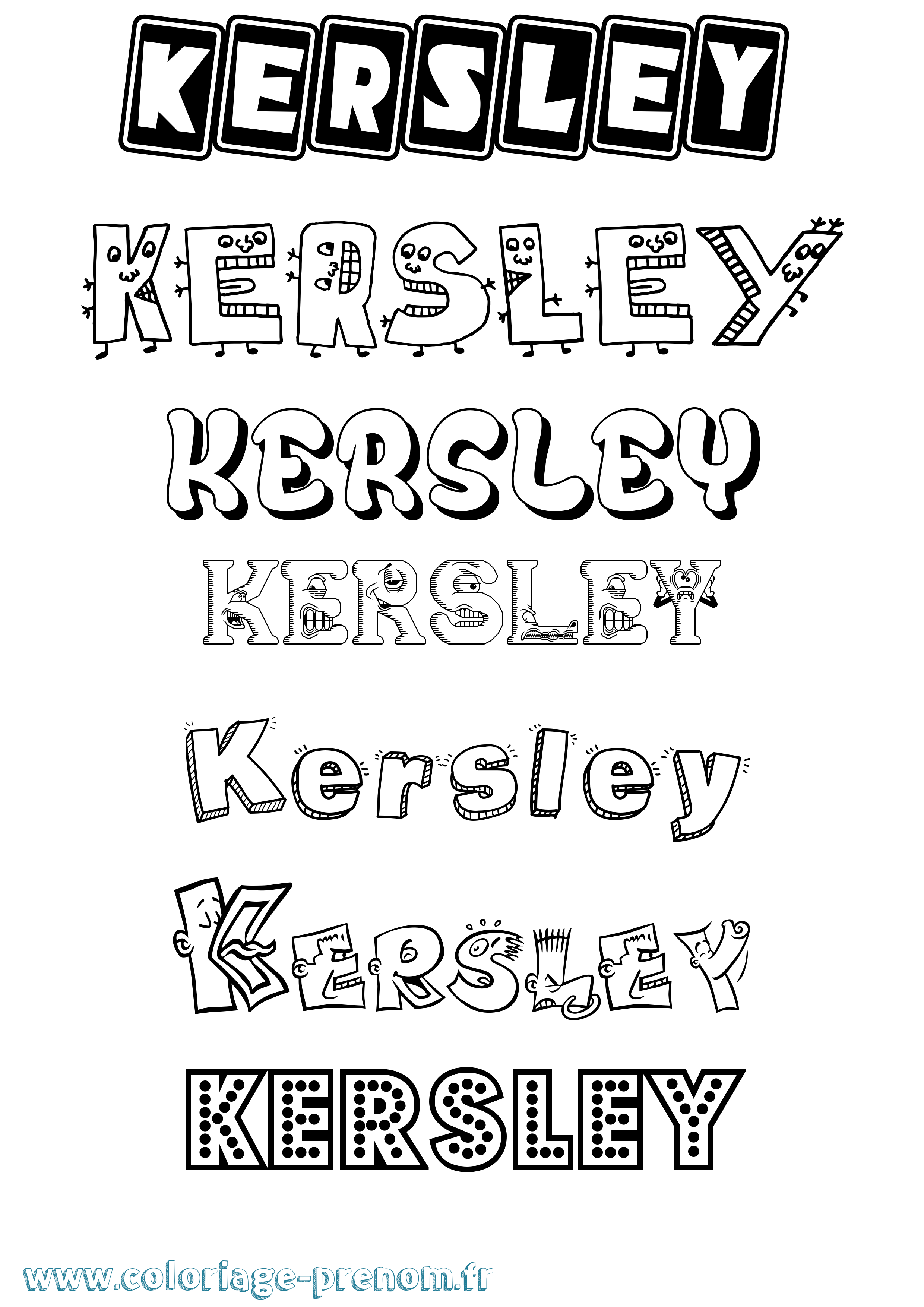 Coloriage Kersley Fun Coloriage prénom Kersley Fun
