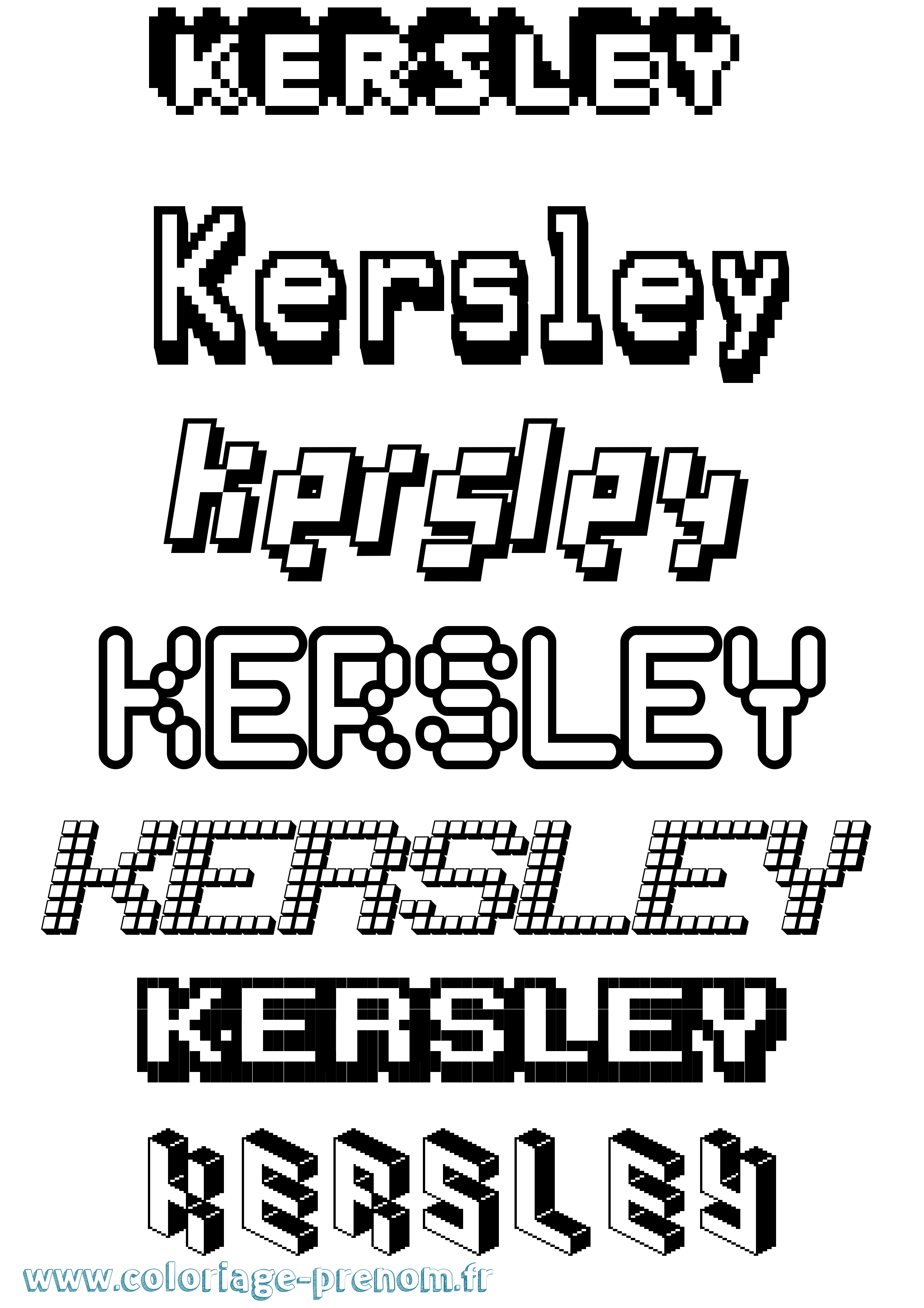 Coloriage Kersley Pixel Coloriage prénom Kersley Pixel