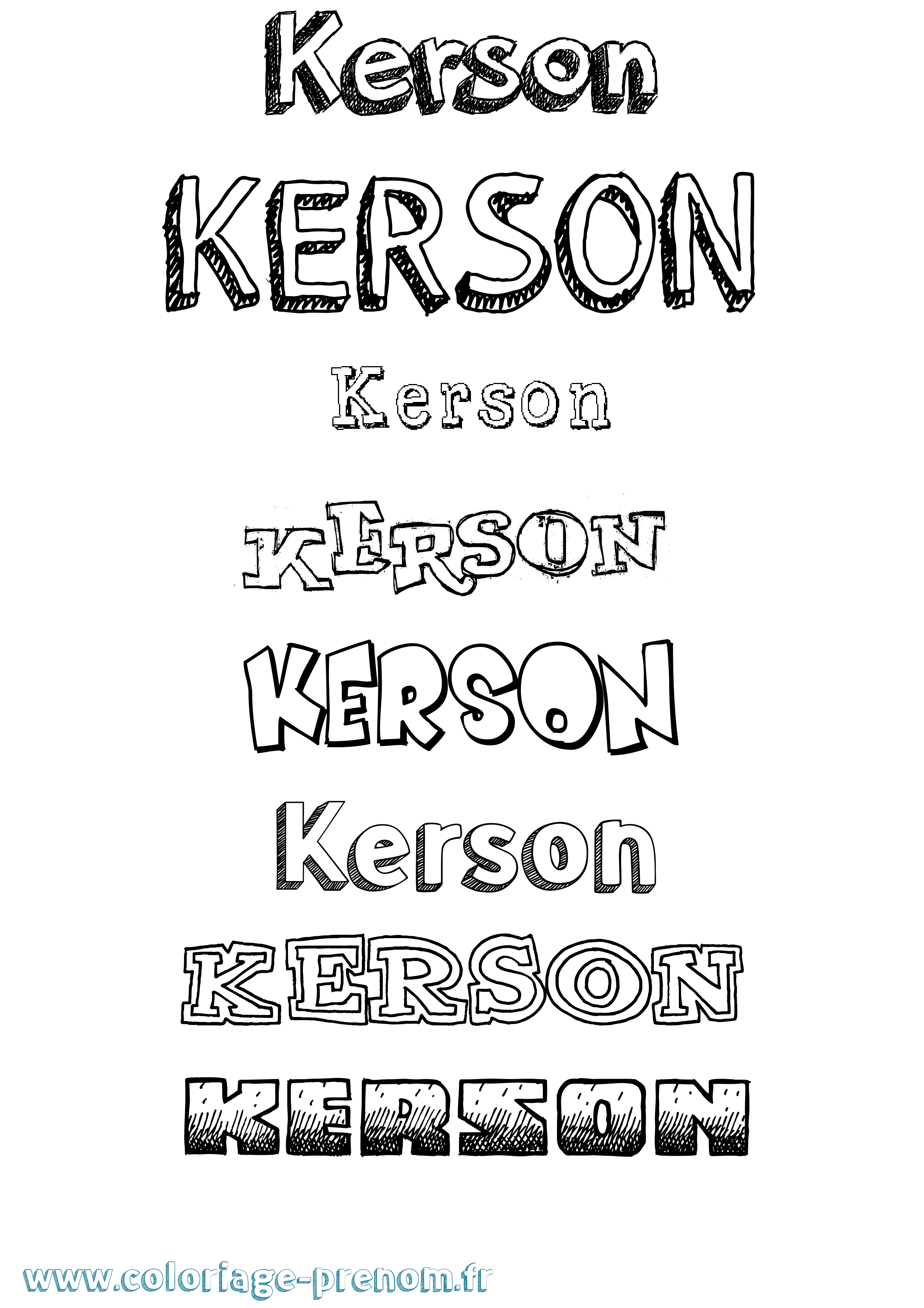 Coloriage Kerson Dessiné Coloriage prénom Kerson Dessiné