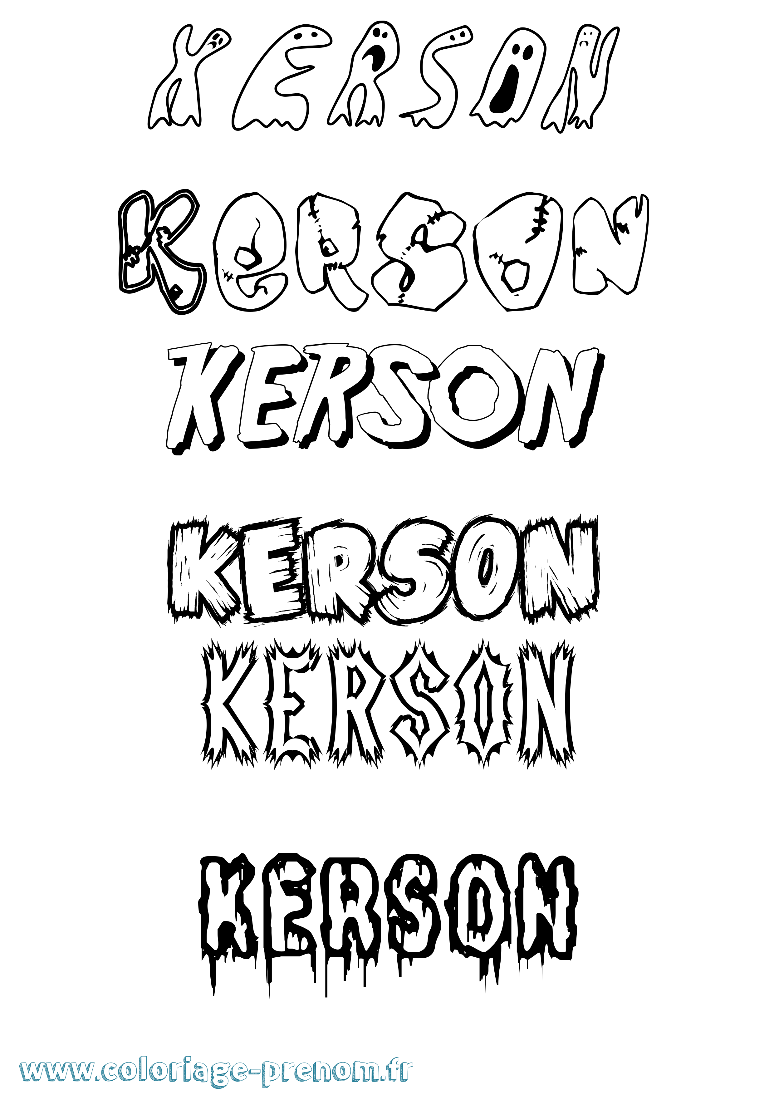 Coloriage Kerson Frisson Coloriage prénom Kerson Frisson