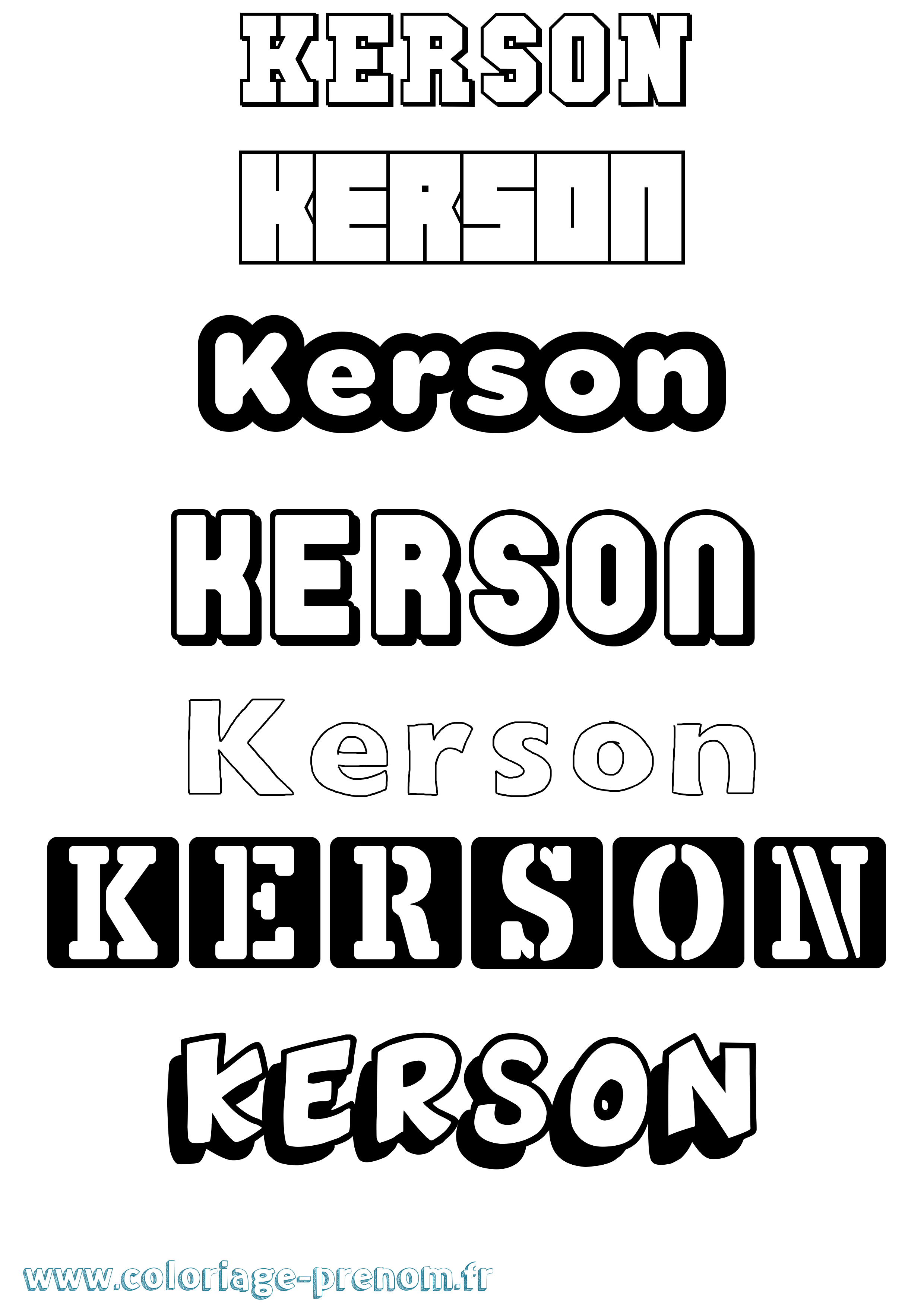 Coloriage Kerson Simple Coloriage prénom Kerson Simple