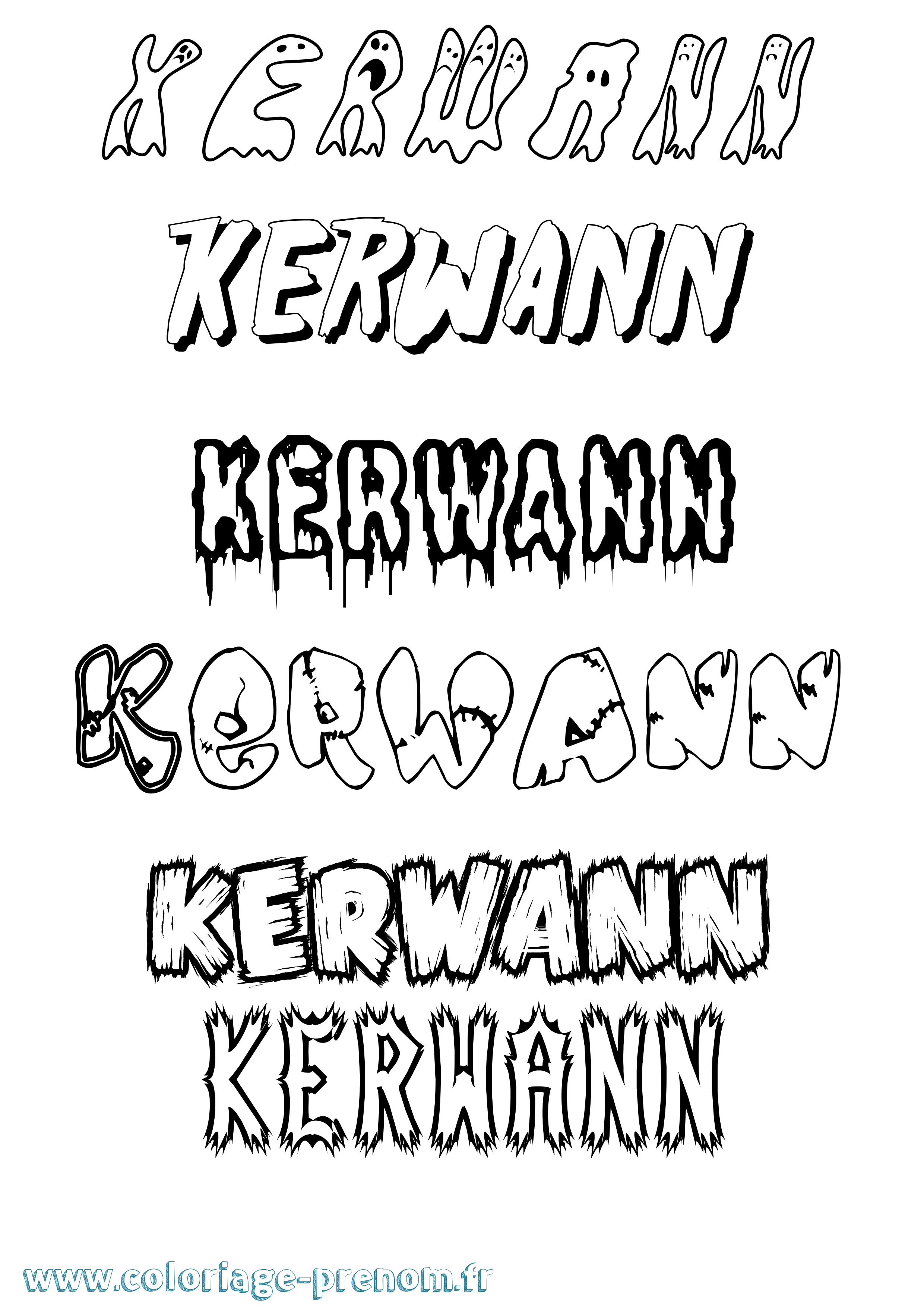 Coloriage Kerwann Frisson Coloriage prénom Kerwann Frisson