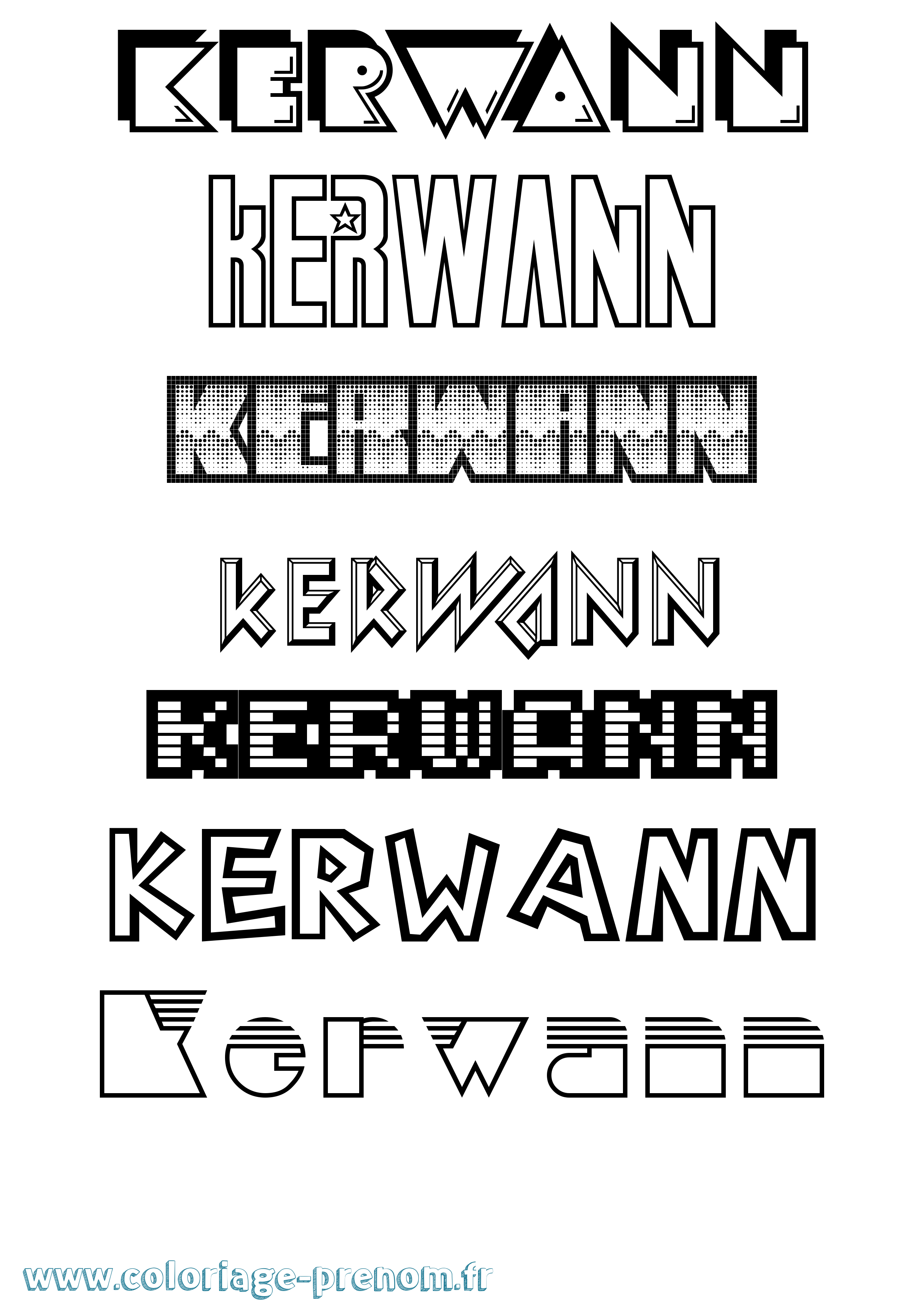 Coloriage Kerwann Jeux Vidéos Coloriage prénom Kerwann Jeux Vidéos